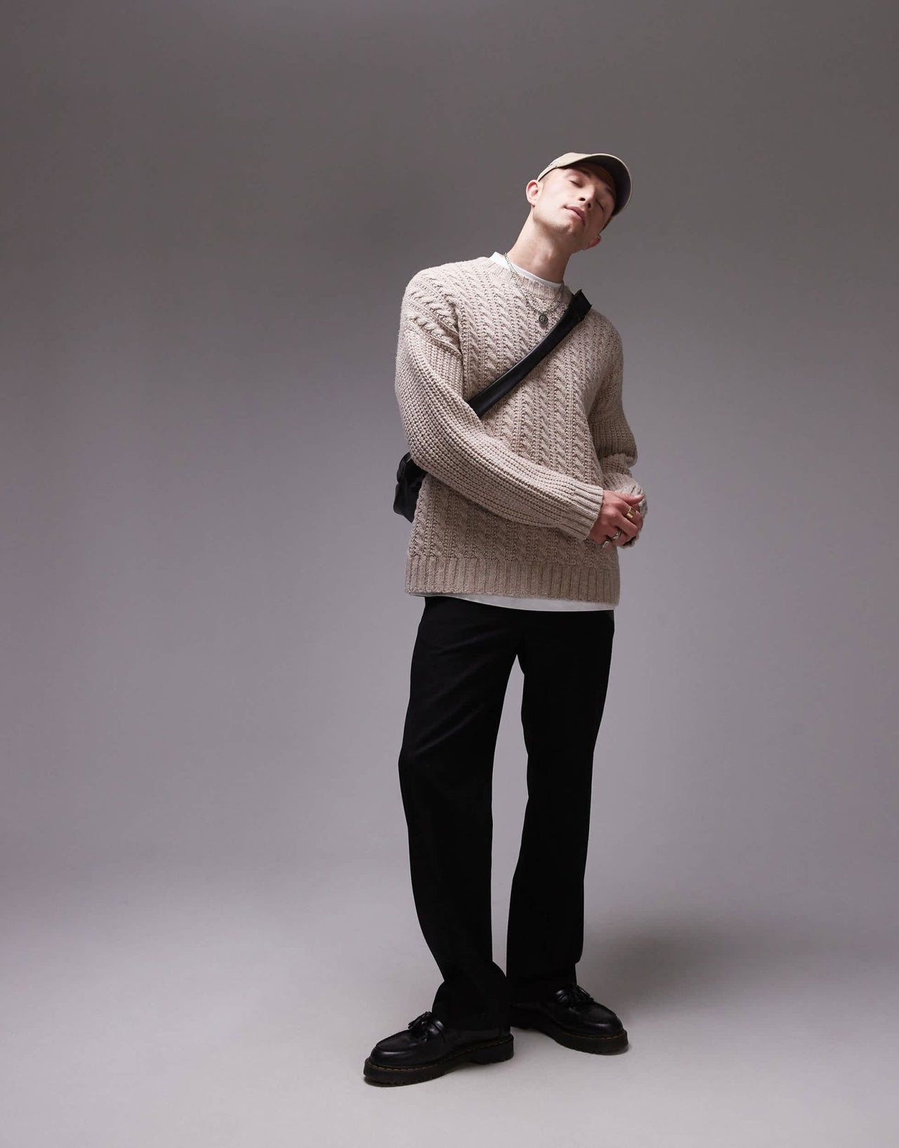 ARKET wool cable knit jumper in beige melange - ASOS Sample Sale EU Store