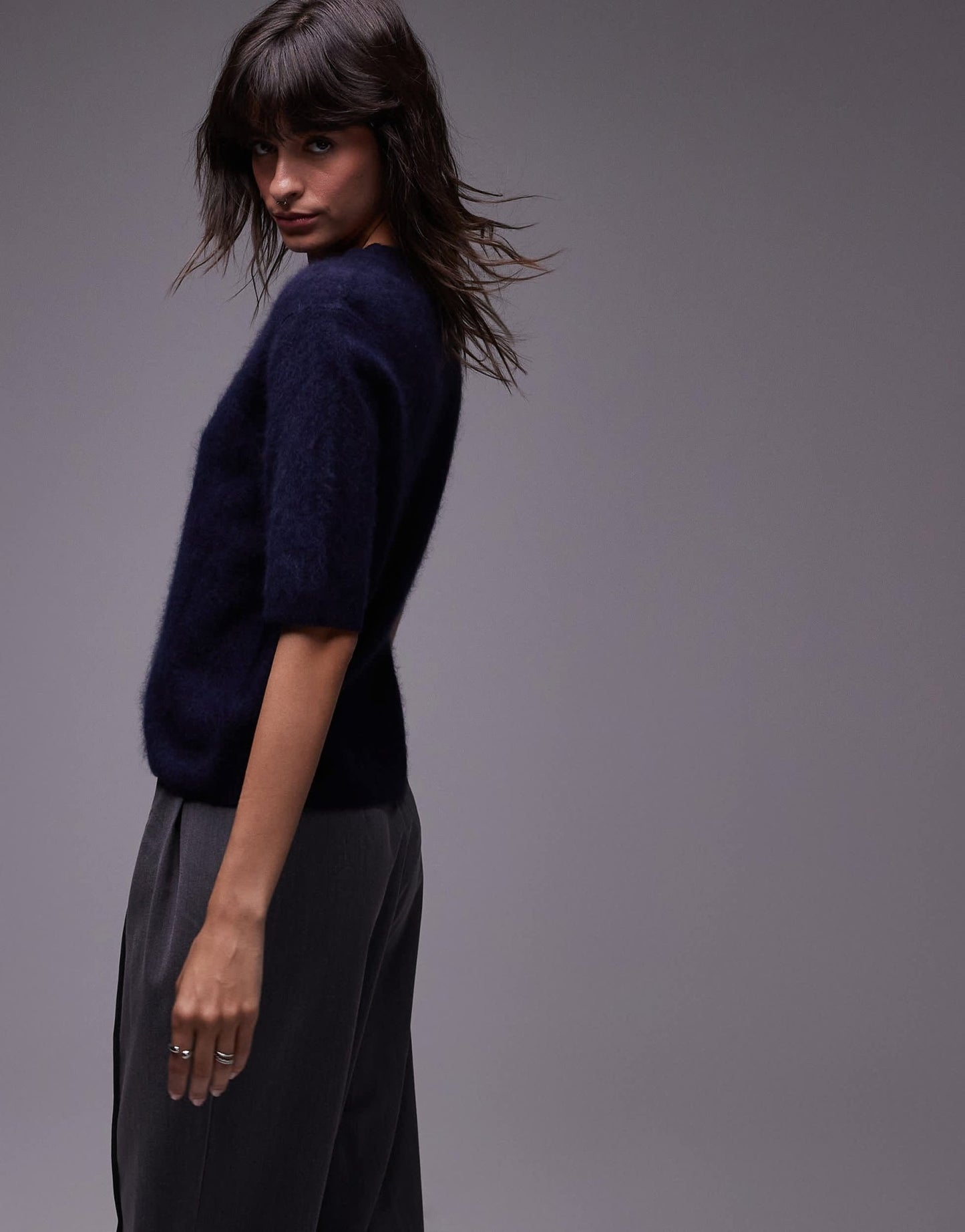 ARKET wool supersoft plush knit sweater with crew neck in blue - ASOS Sample Sale EU Store