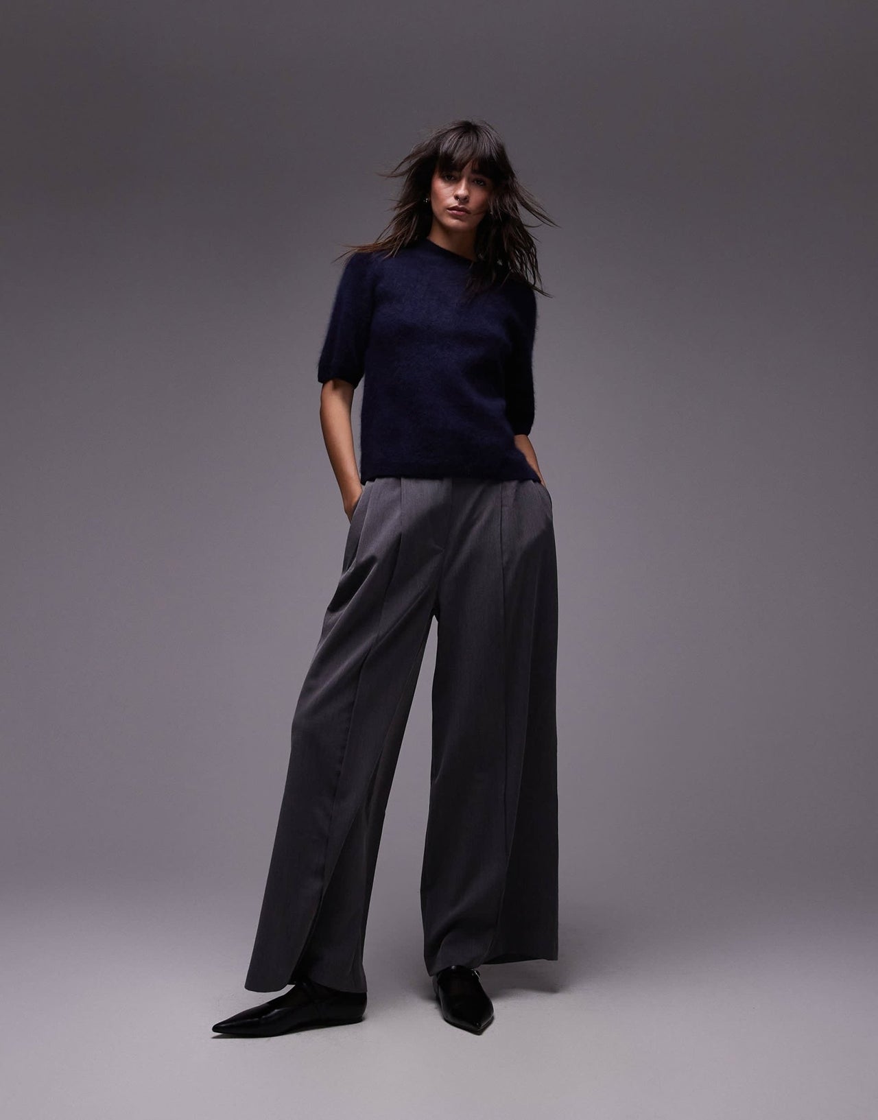 ARKET wool supersoft plush knit sweater with crew neck in blue - ASOS Sample Sale EU Store