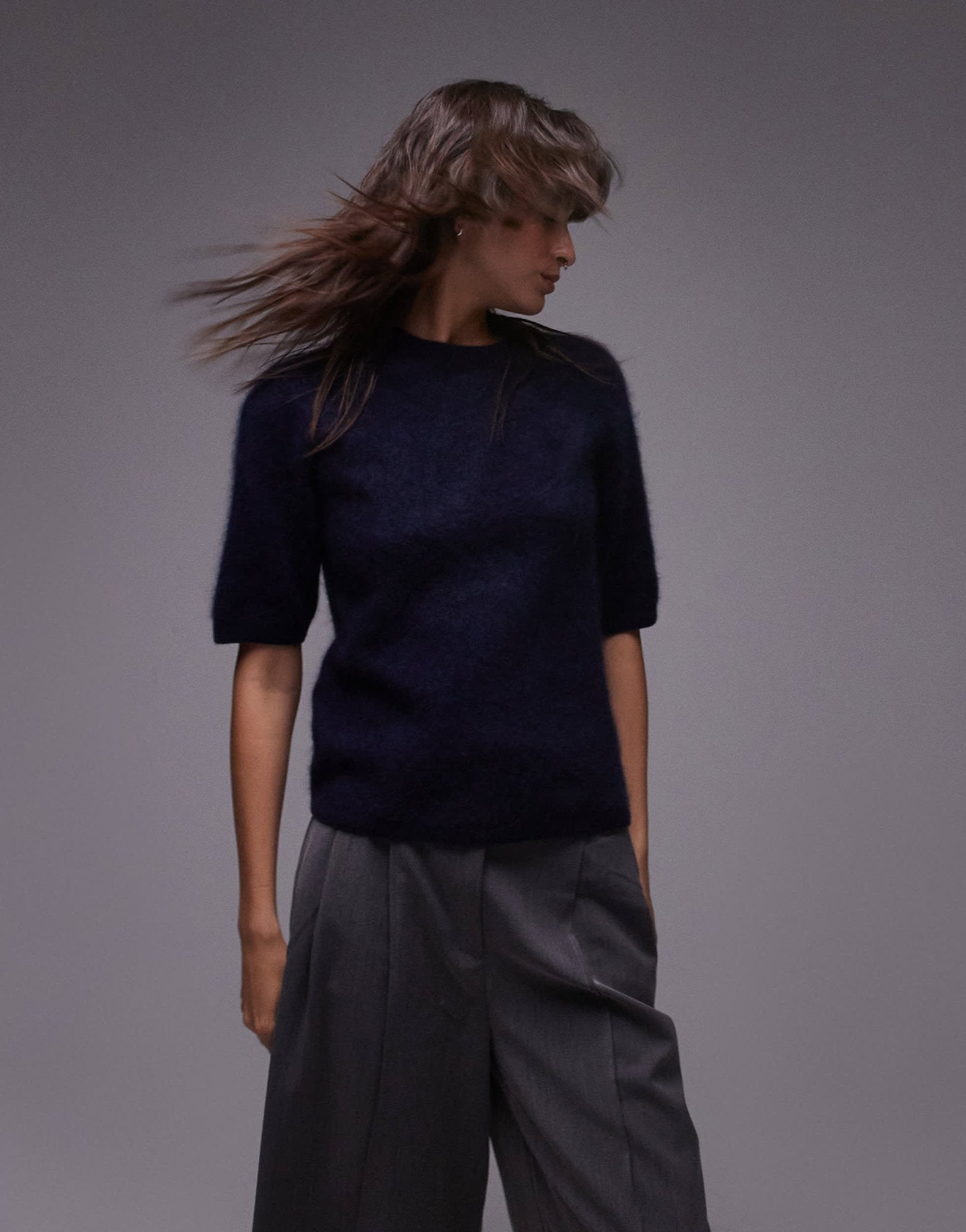 ARKET wool supersoft plush knit sweater with crew neck in blue - ASOS Sample Sale EU Store