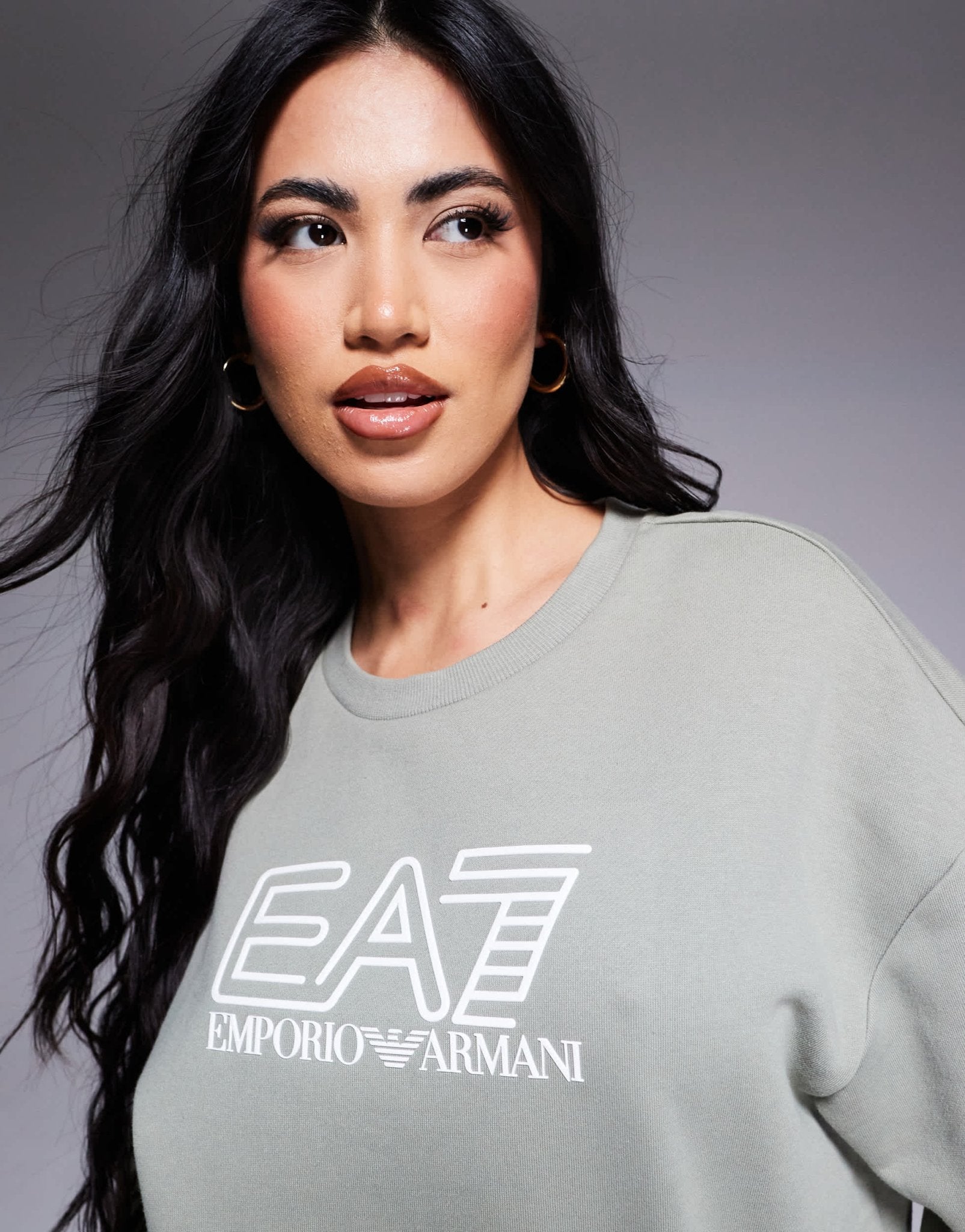 Armani EA7 central logo sweatshirt in sage green - ASOS Sample Sale EU Store