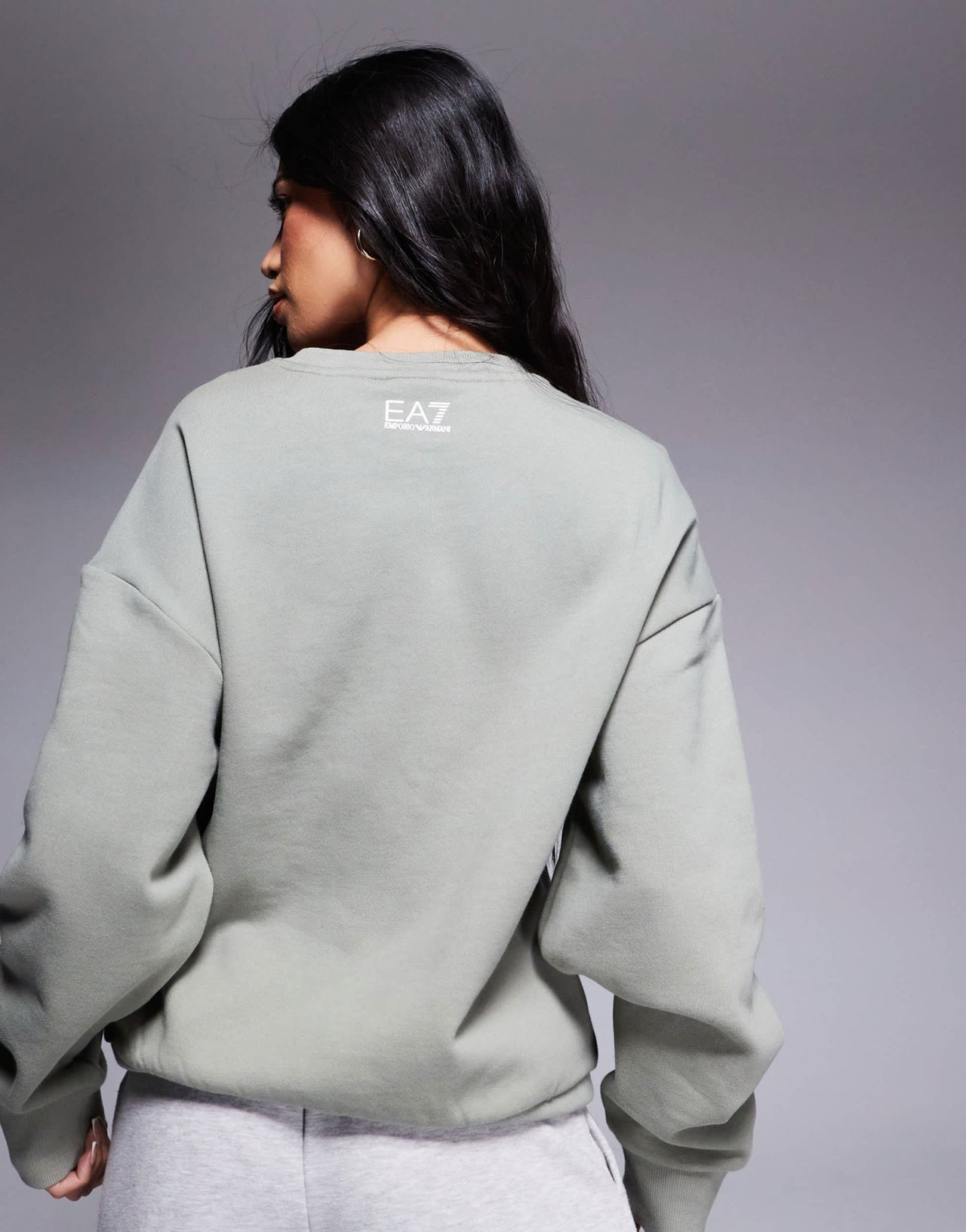 Armani EA7 central logo sweatshirt in sage green - ASOS Sample Sale EU Store