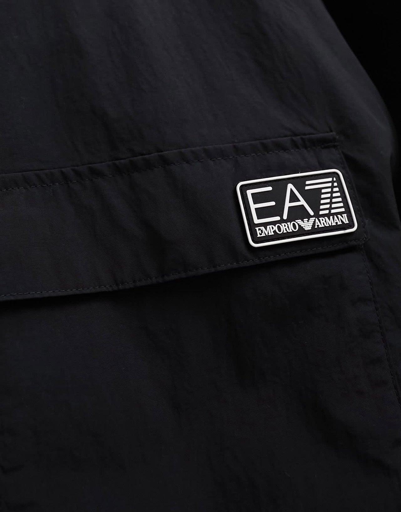Armani EA7 logo full zip hooded nylon windbreaker jacket in black CO - ORD - ASOS Sample Sale EU Store