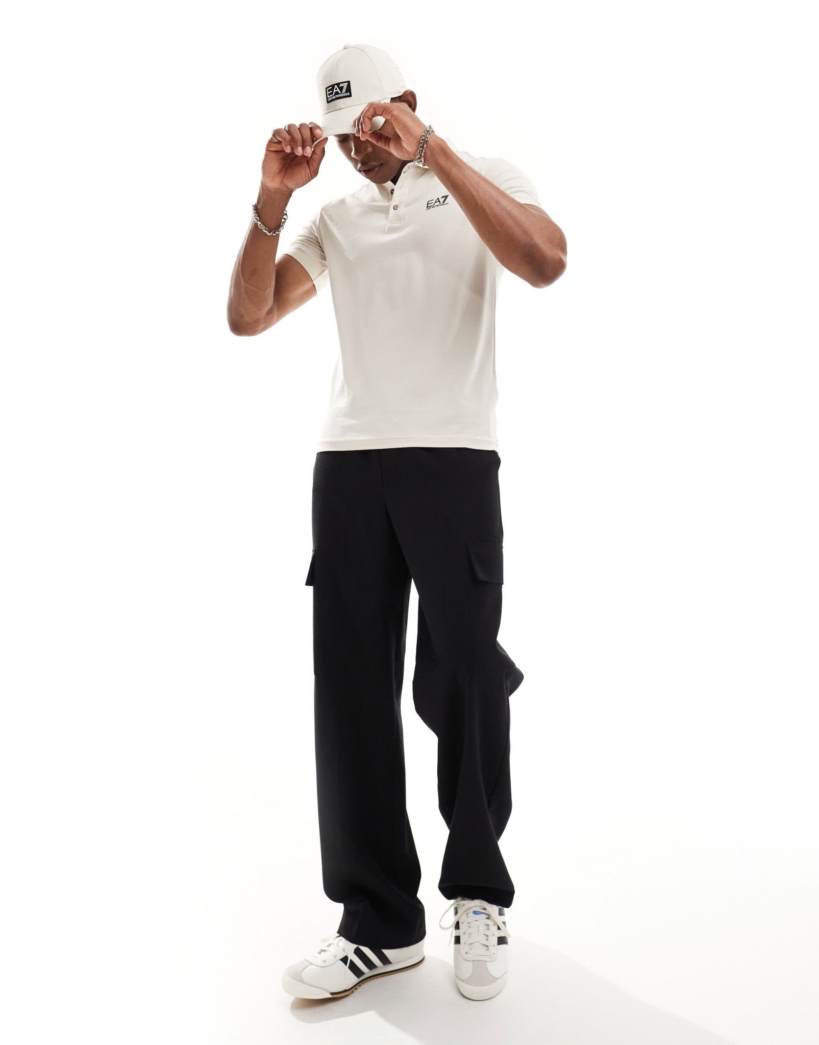 Armani EA7 logo jersey polo in beige - ASOS Sample Sale EU Store