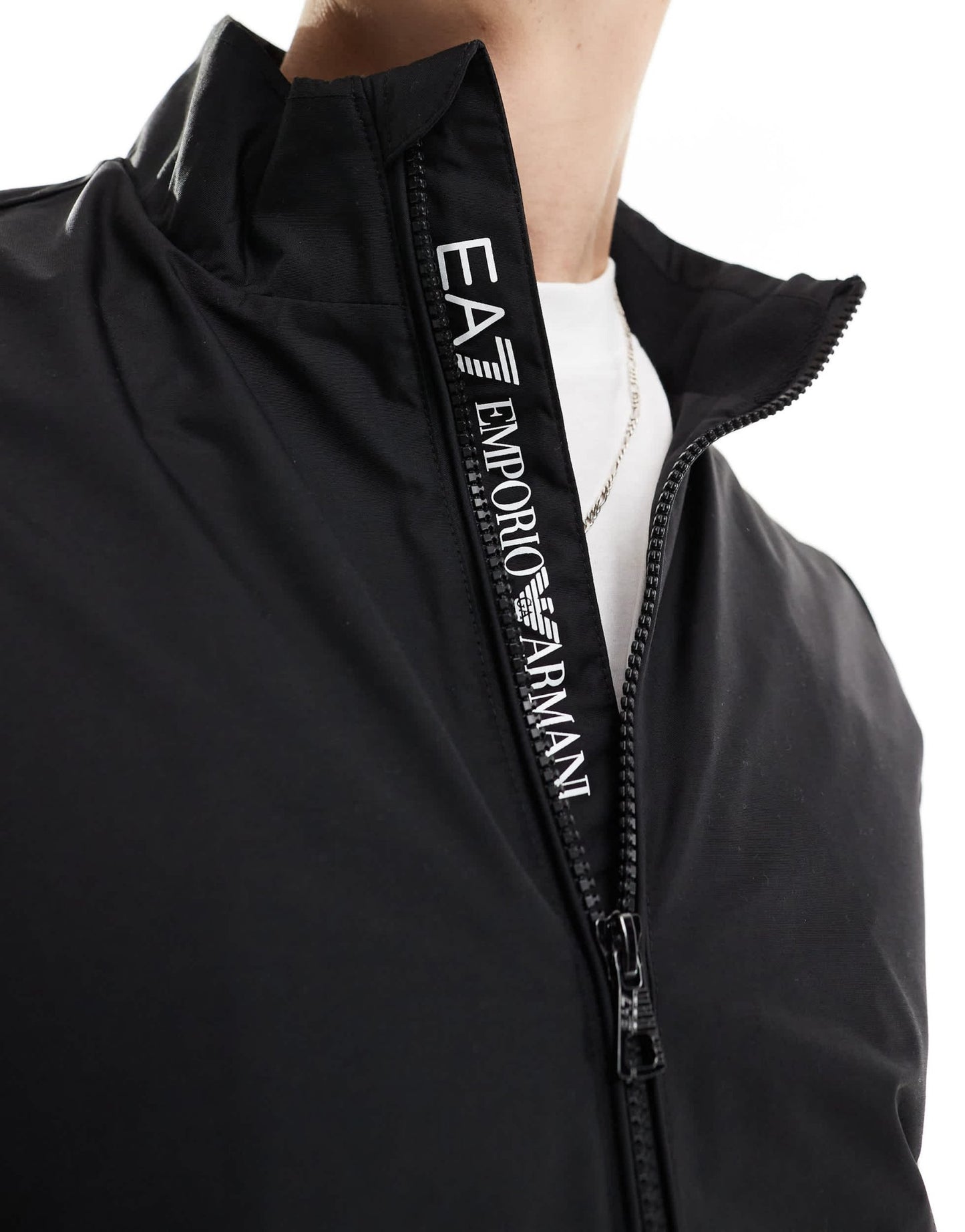 Armani EA7 logo sleeve harrington jacket in black - ASOS Sample Sale EU Store