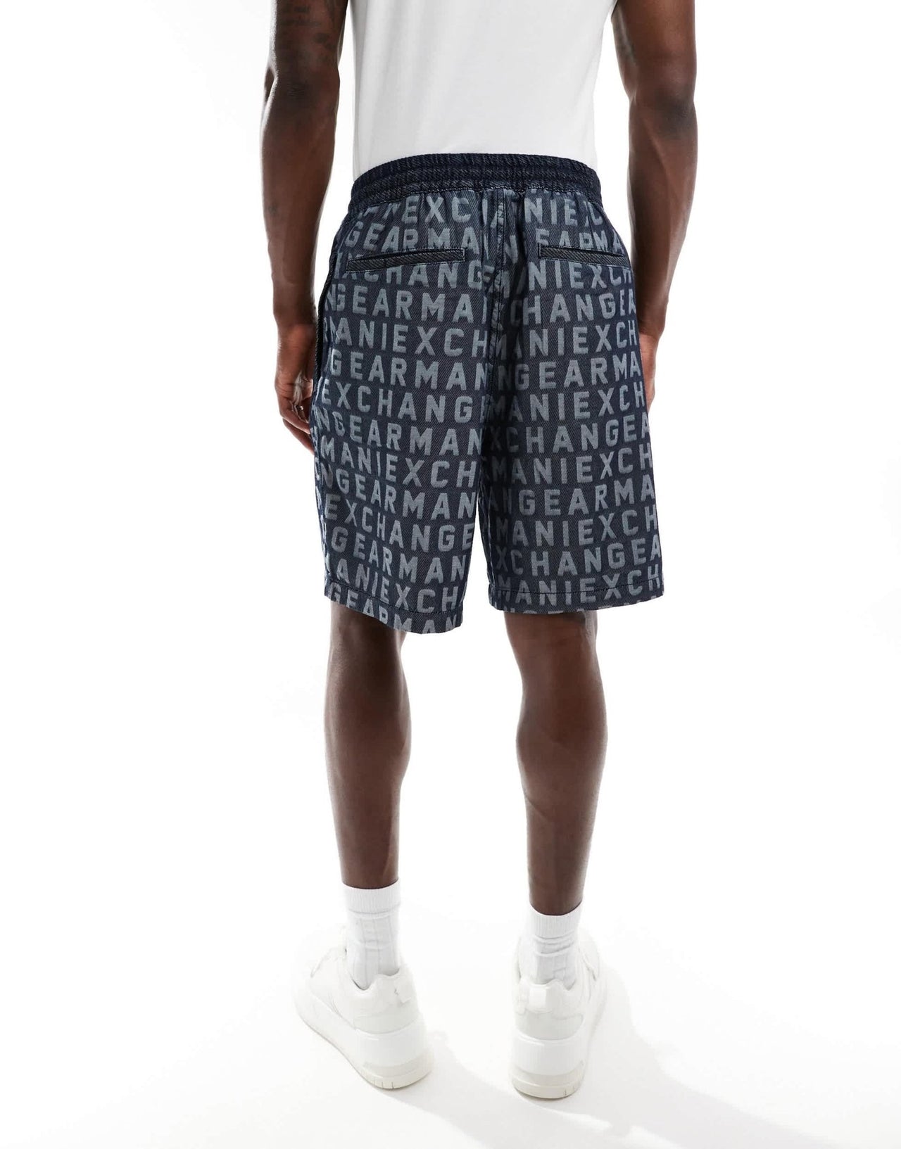 Armani Exchange all over jacquard logo woven shorts in navy co - ord - ASOS Sample Sale EU Store