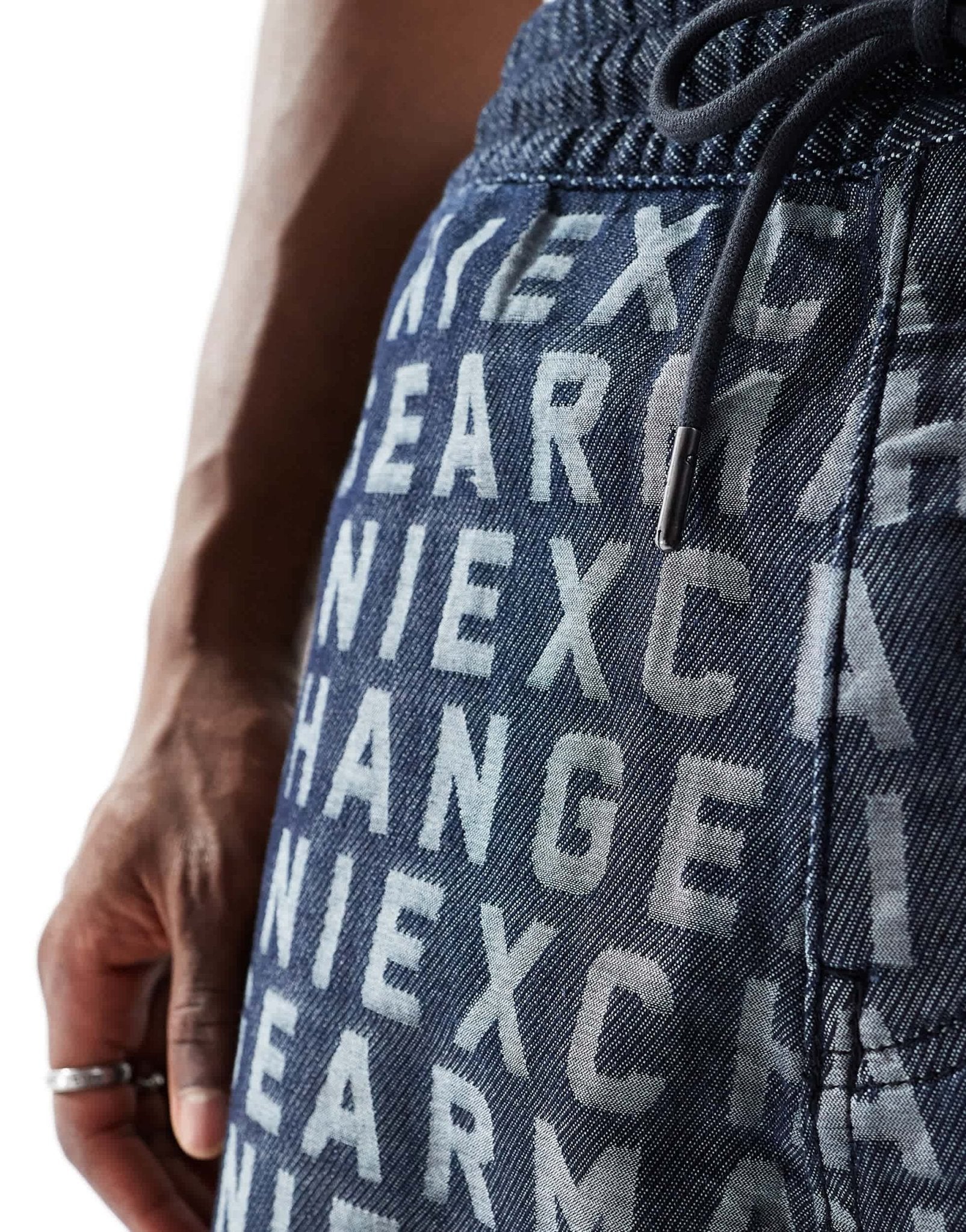 Armani Exchange all over jacquard logo woven shorts in navy co - ord - ASOS Sample Sale EU Store
