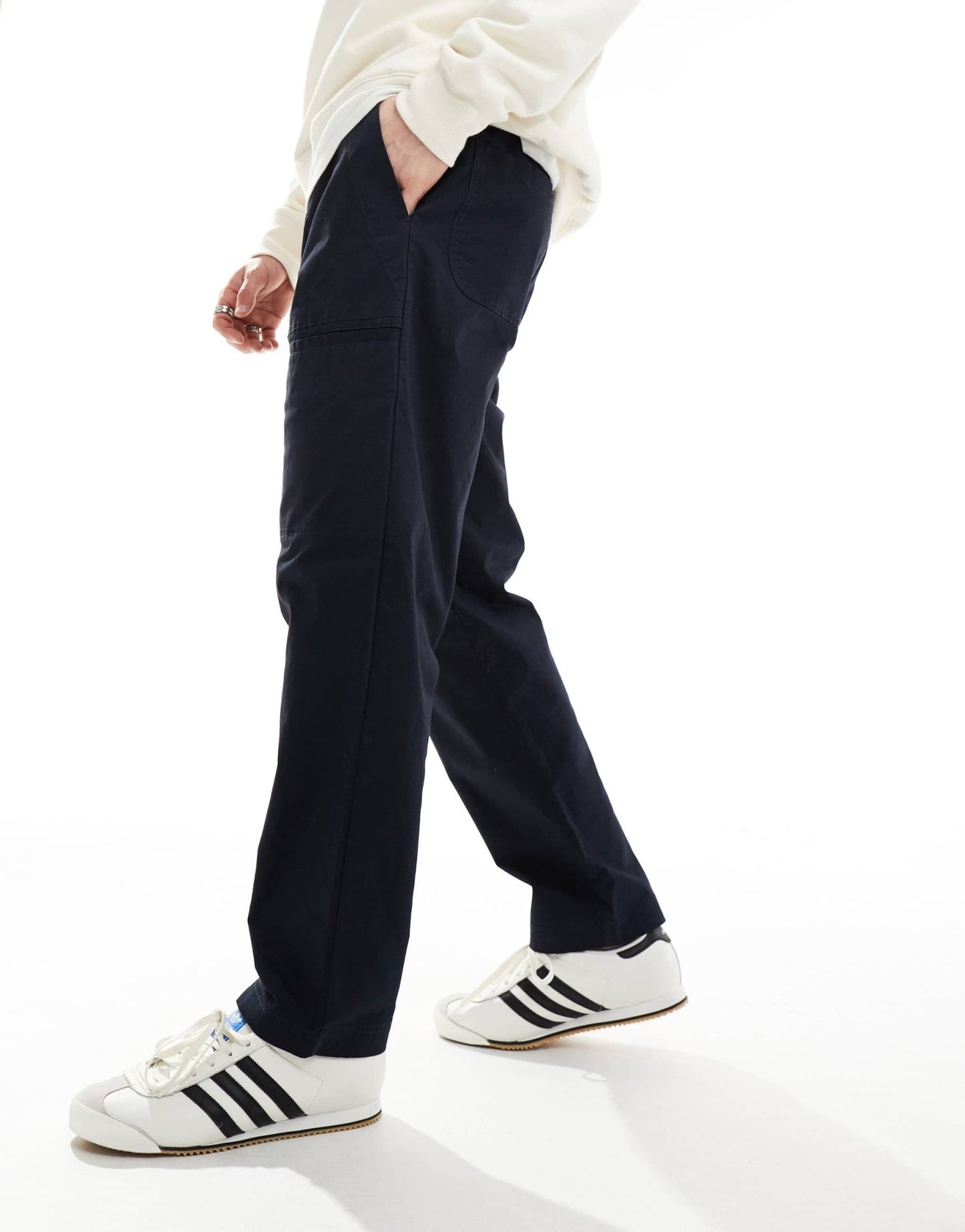 Armani Exchange drawstring tailoring fabric trousers in navy - ASOS Sample Sale EU Store