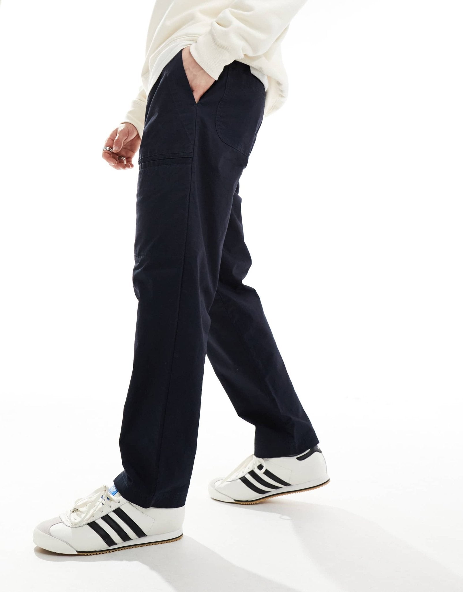 Armani Exchange drawstring tailoring fabric trousers in navy - ASOS Sample Sale EU Store