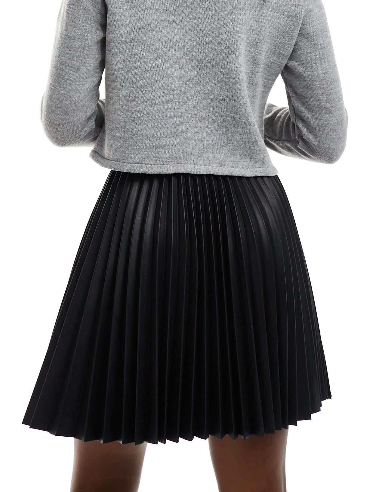Armani exchange faux leather pleated skirt in black - ASOS Sample Sale EU Store