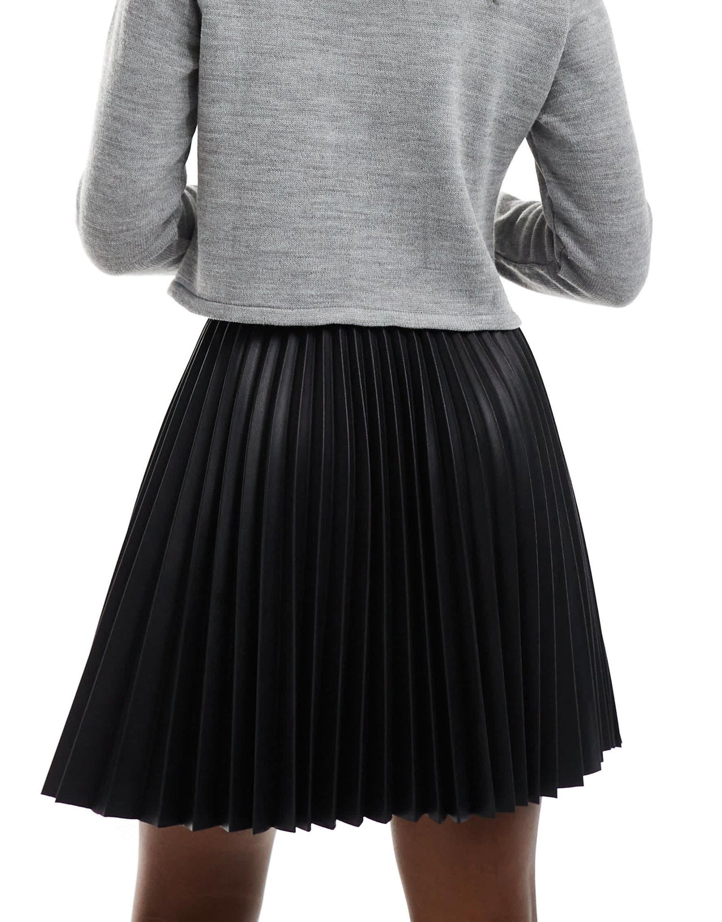 Armani exchange faux leather pleated skirt in black - ASOS Sample Sale EU Store