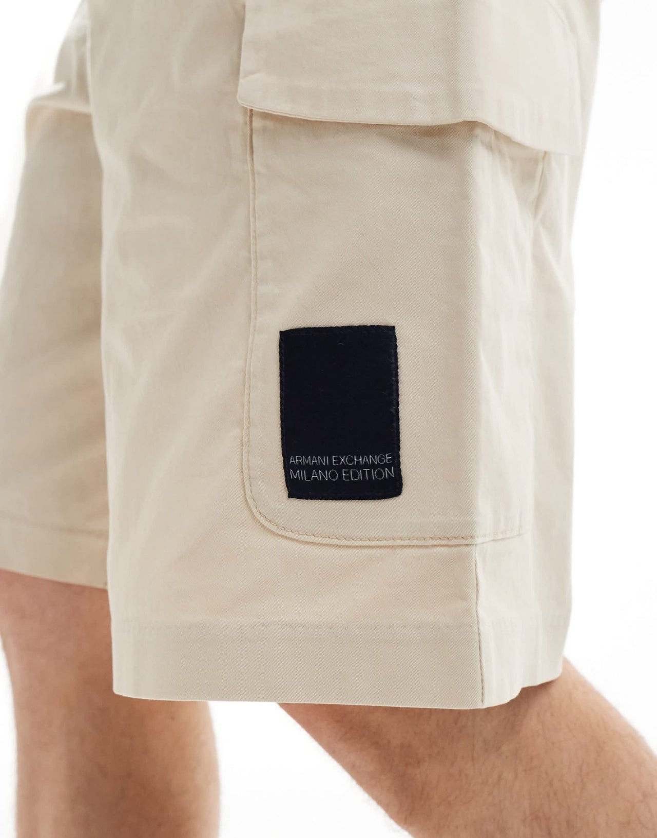 Armani Exchange label logo cargo shorts in beige - ASOS Sample Sale EU Store