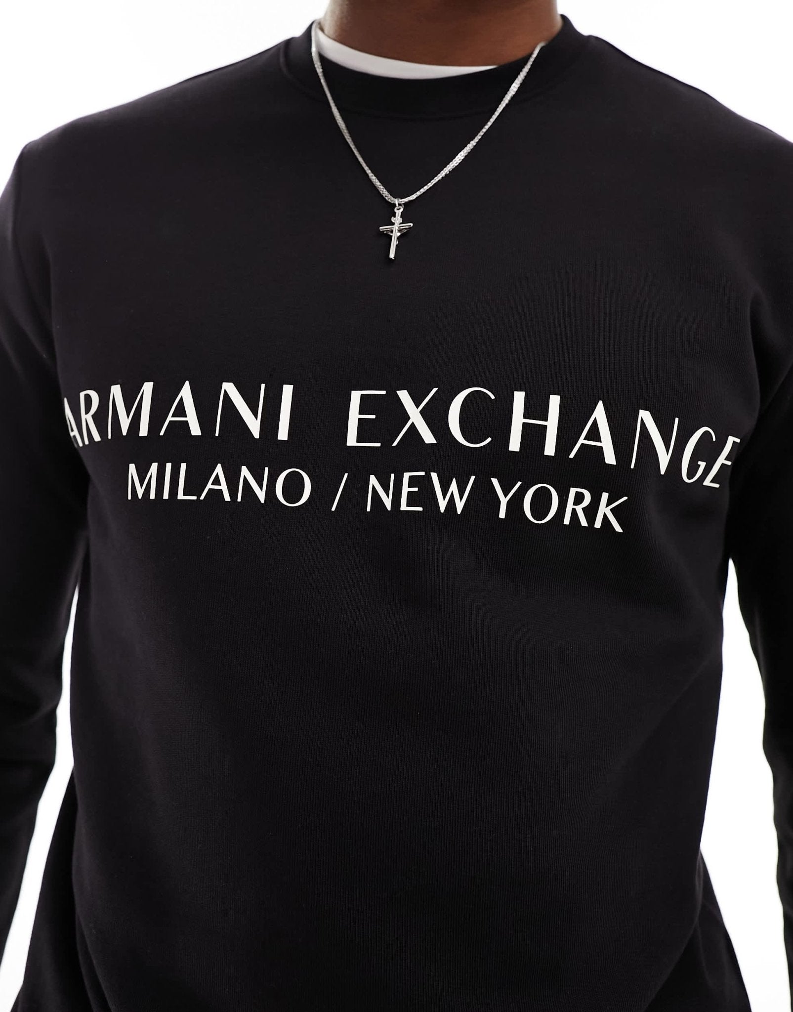 Armani Exchange linear logo sweatshirt in black CO - ORD - ASOS Sample Sale EU Store