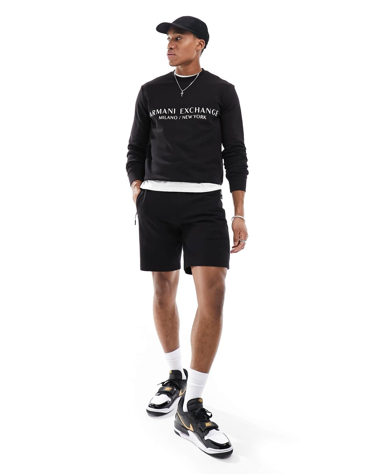 Armani Exchange linear logo sweatshirt in black CO - ORD - ASOS Sample Sale EU Store