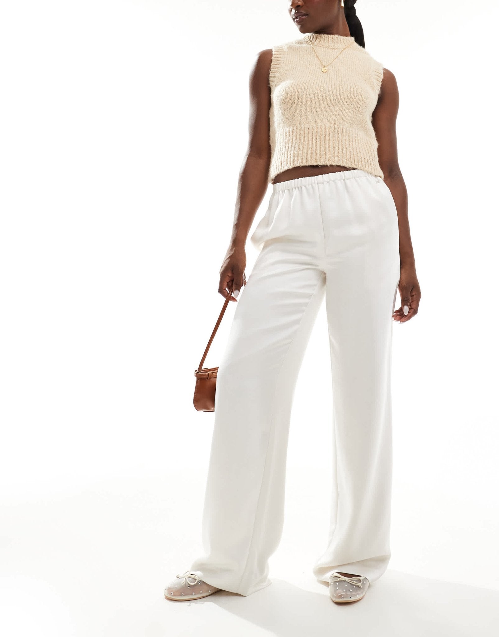 Armani Exchange lined pull on trousers in ivory - ASOS Sample Sale EU Store