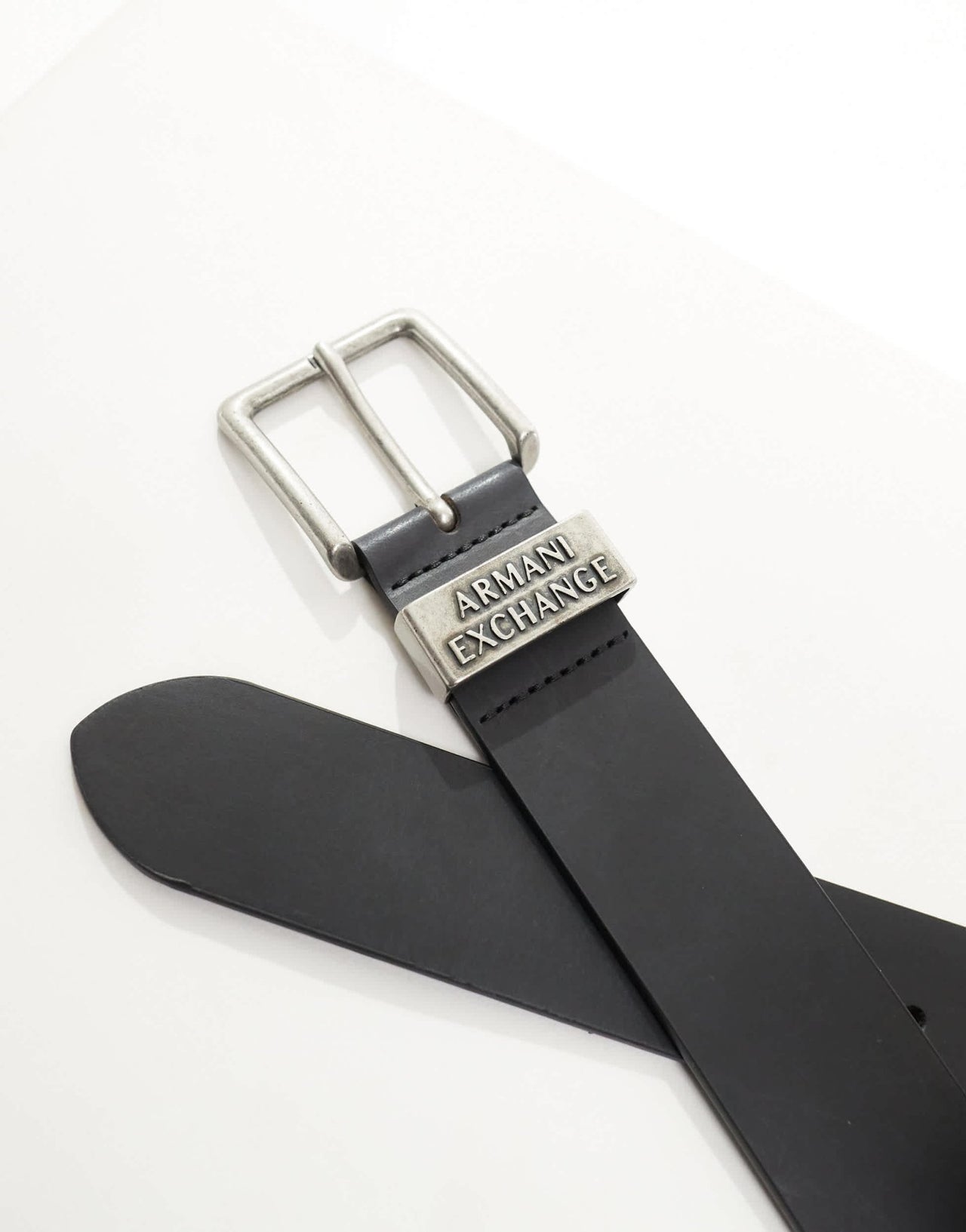 Armani Exchange logo leather belt in black - ASOS Sample Sale EU Store