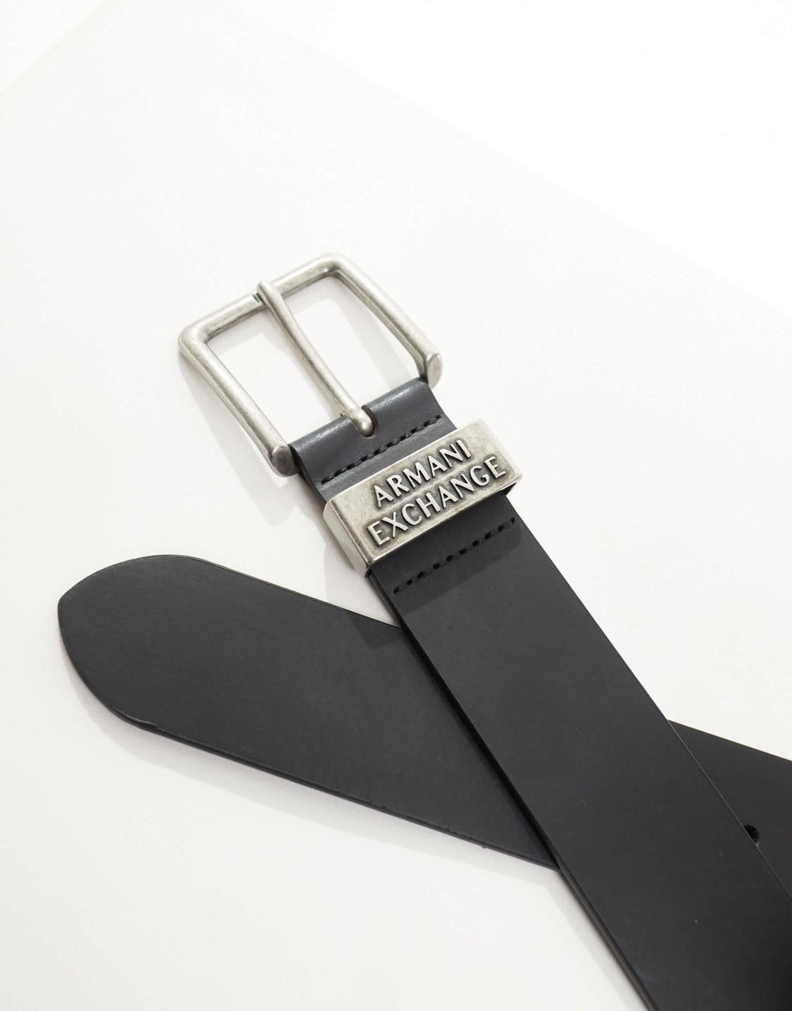 Armani Exchange logo leather belt in black - ASOS Sample Sale EU Store