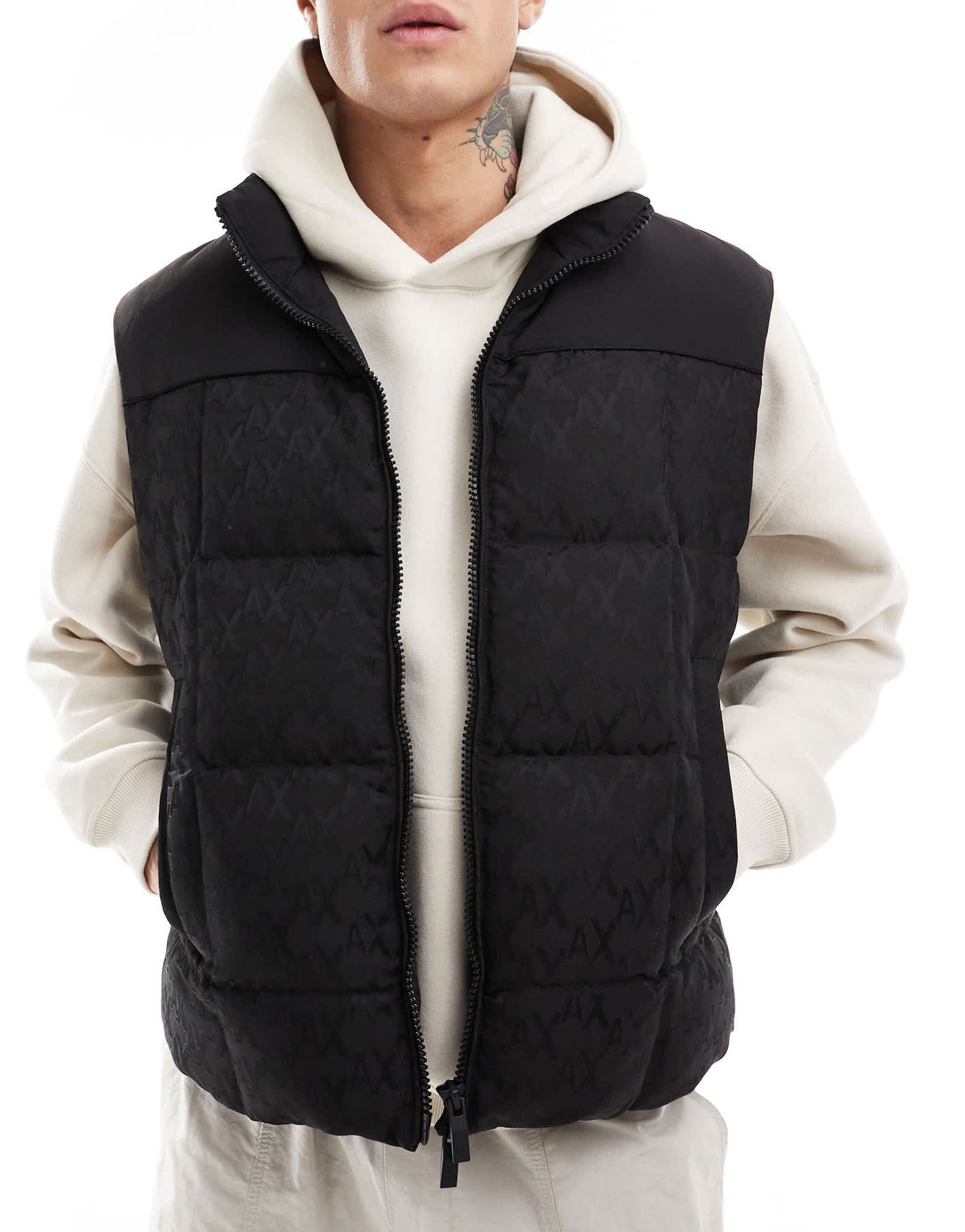 Armani Exchange logo puffer gilet in black - ASOS Sample Sale EU Store