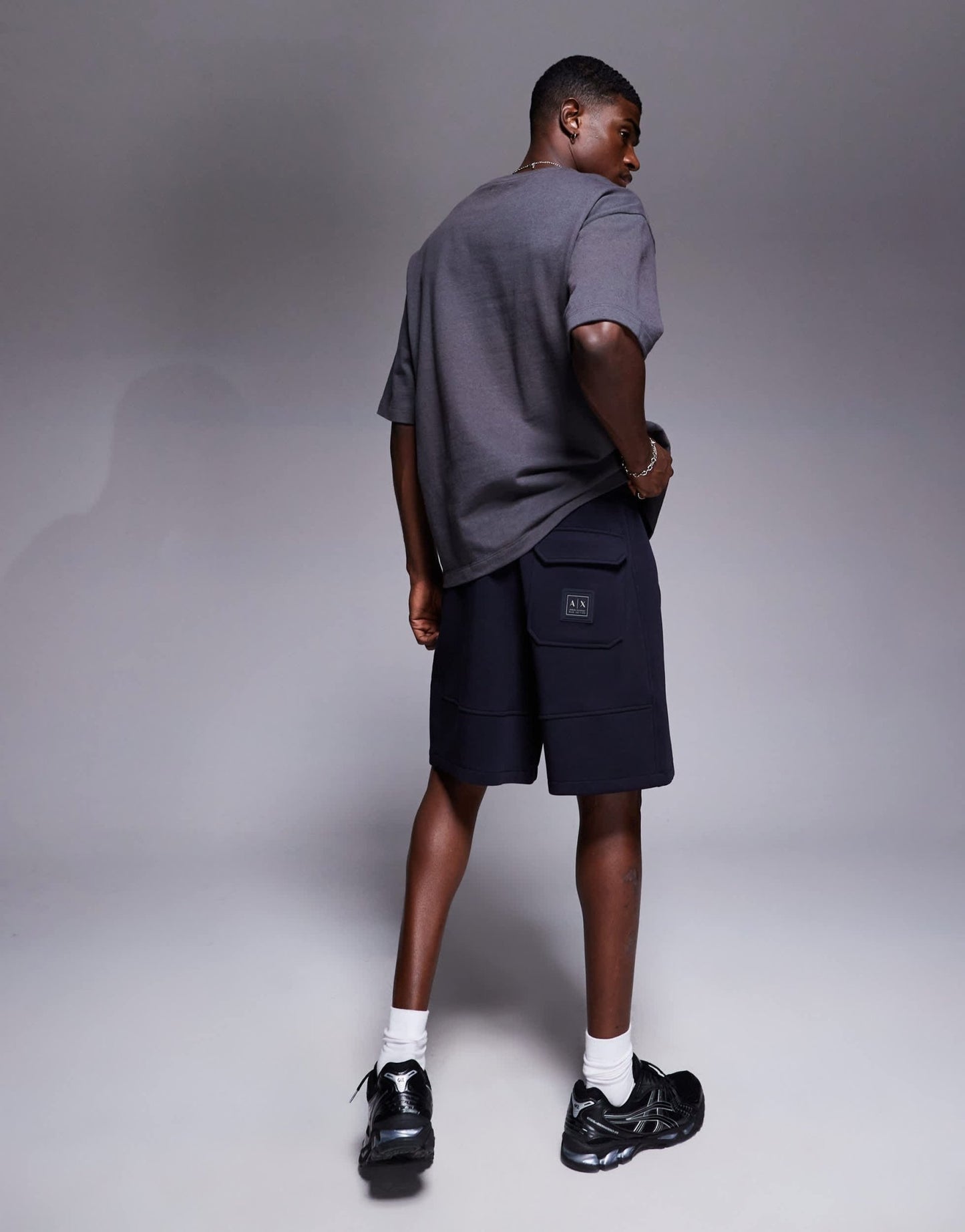 Armani Exchange logo sweat shorts in navy - ASOS Sample Sale EU Store