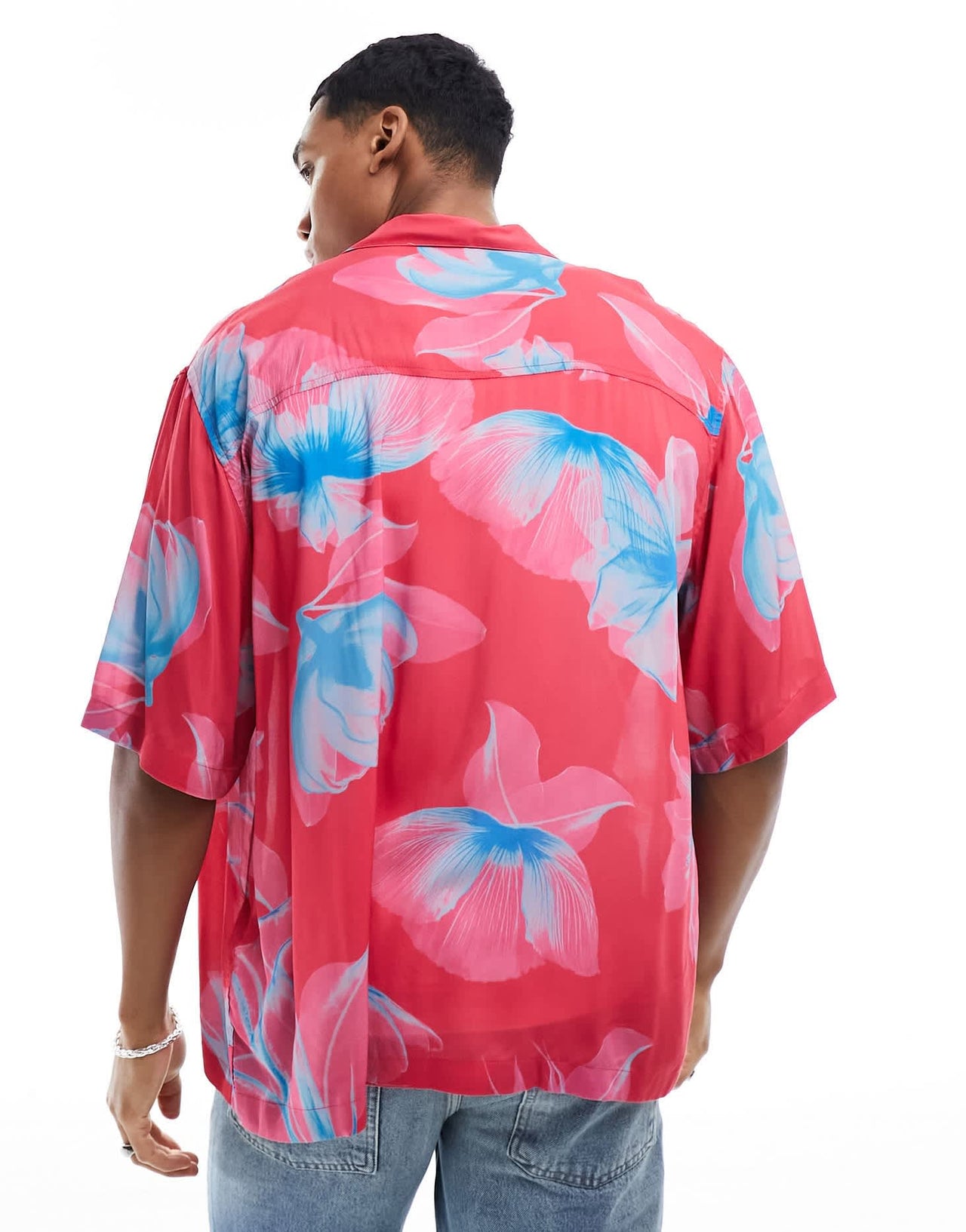 Armani Exchange short sleeve flower print boxy fit shirt in pink - ASOS Sample Sale EU Store