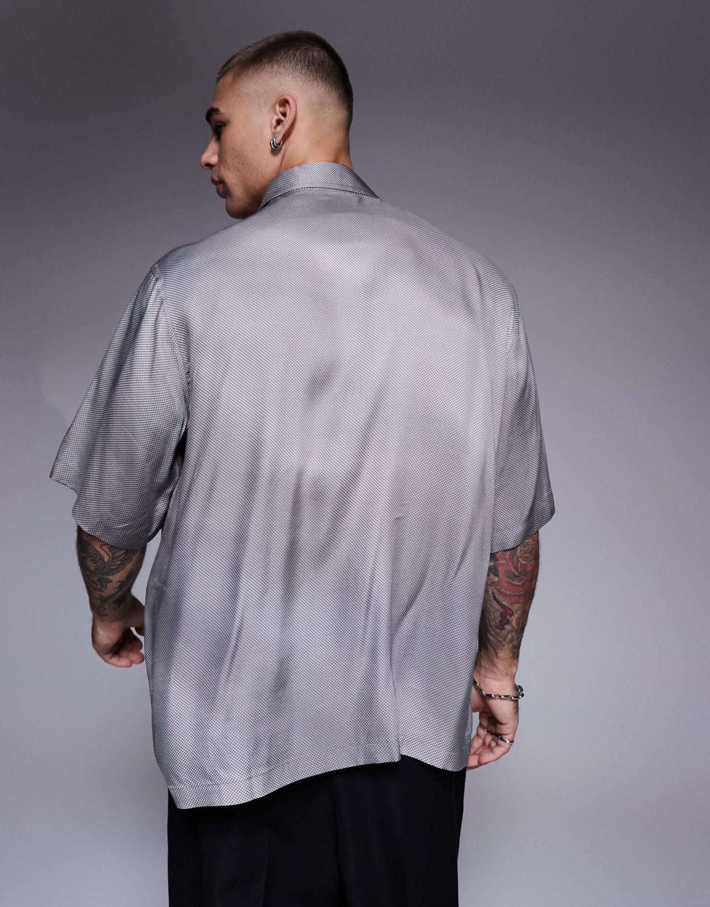 Armani Exchange short sleeve printed shirt in grey - ASOS Sample Sale EU Store