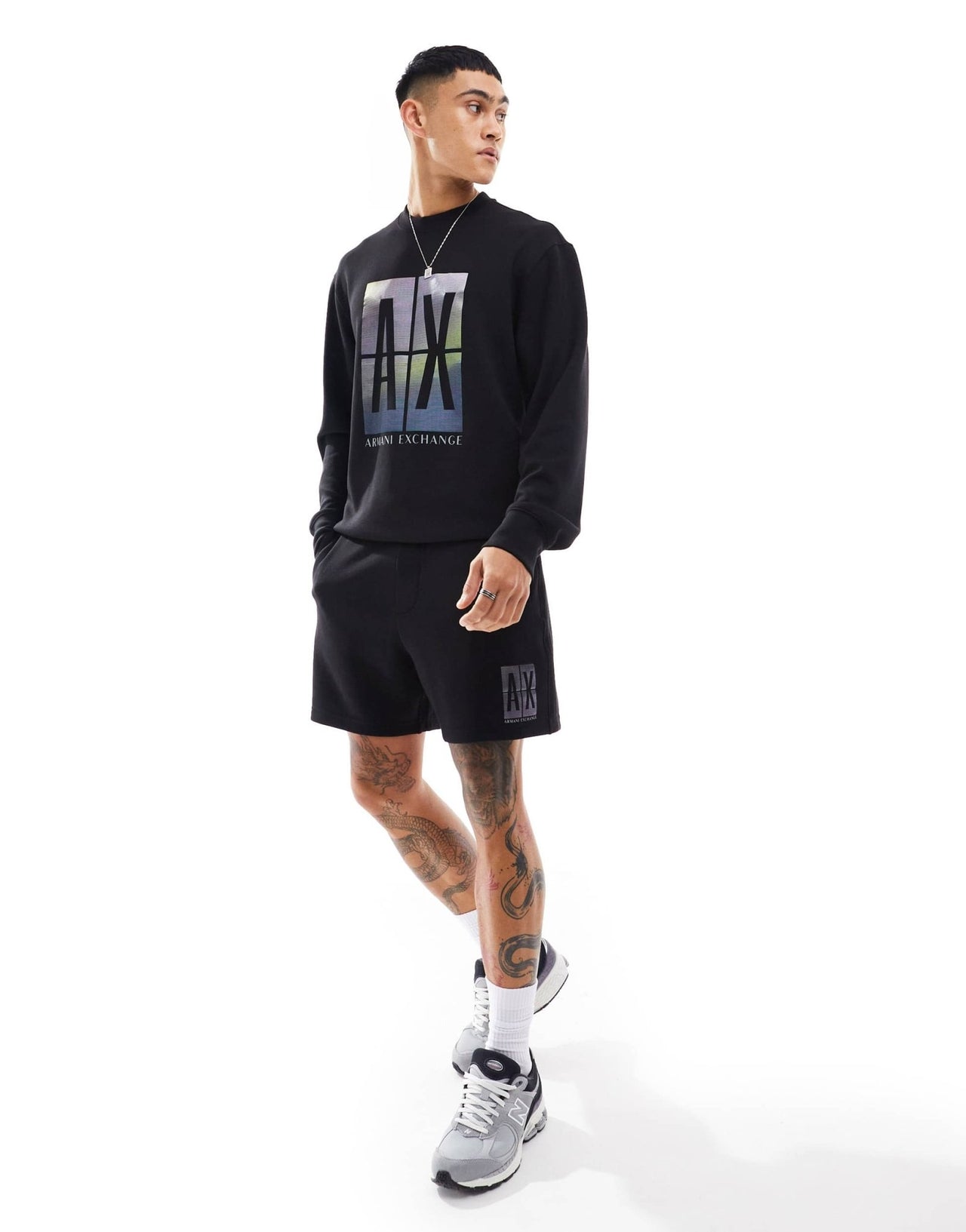 Armani Exchange side box logo sweat shorts in black co - ord - ASOS Sample Sale EU Store