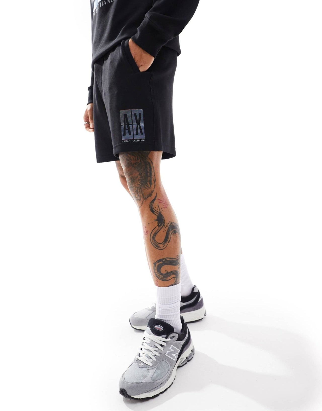 Armani Exchange side box logo sweat shorts in black co - ord - ASOS Sample Sale EU Store