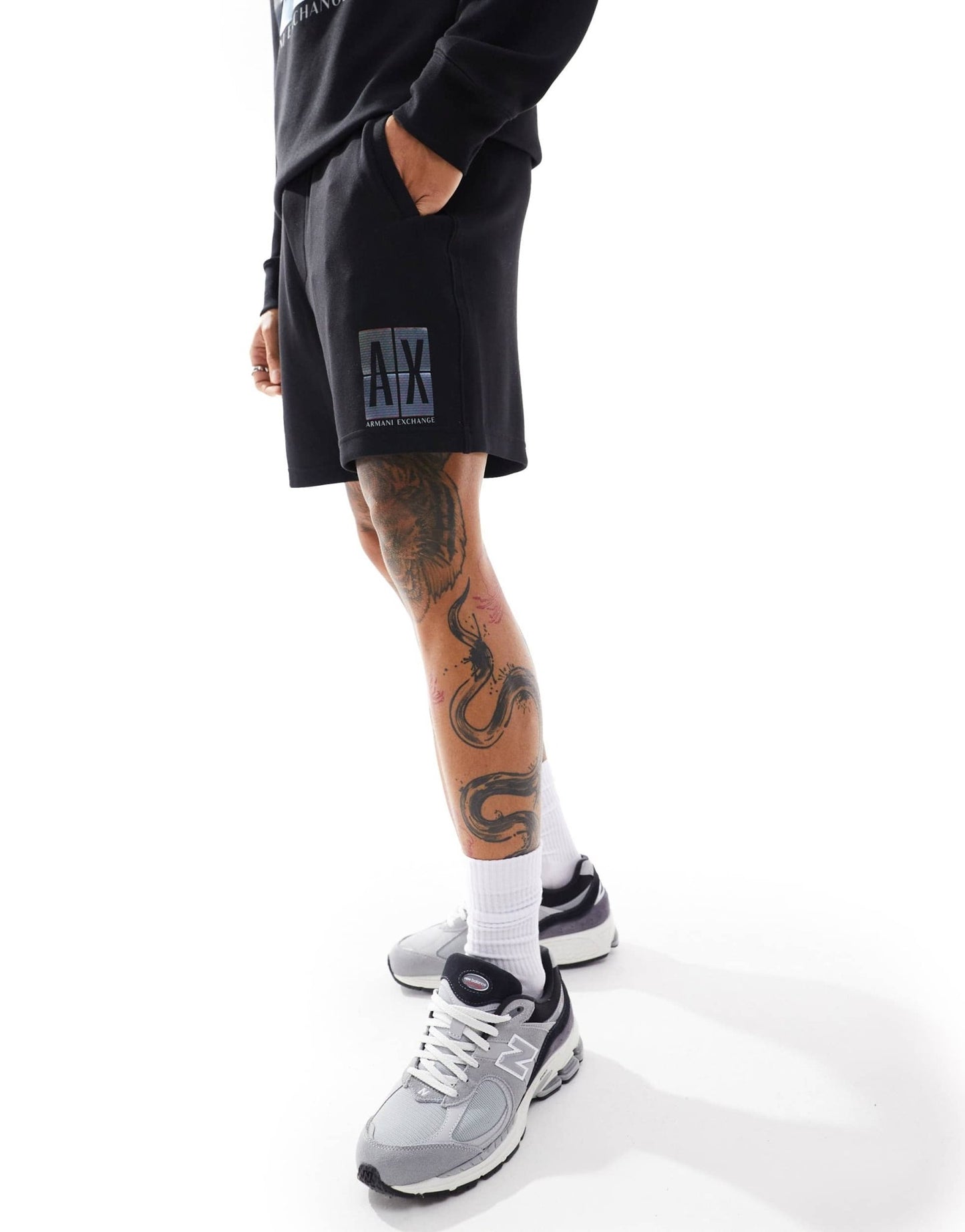 Armani Exchange side box logo sweat shorts in black co - ord - ASOS Sample Sale EU Store