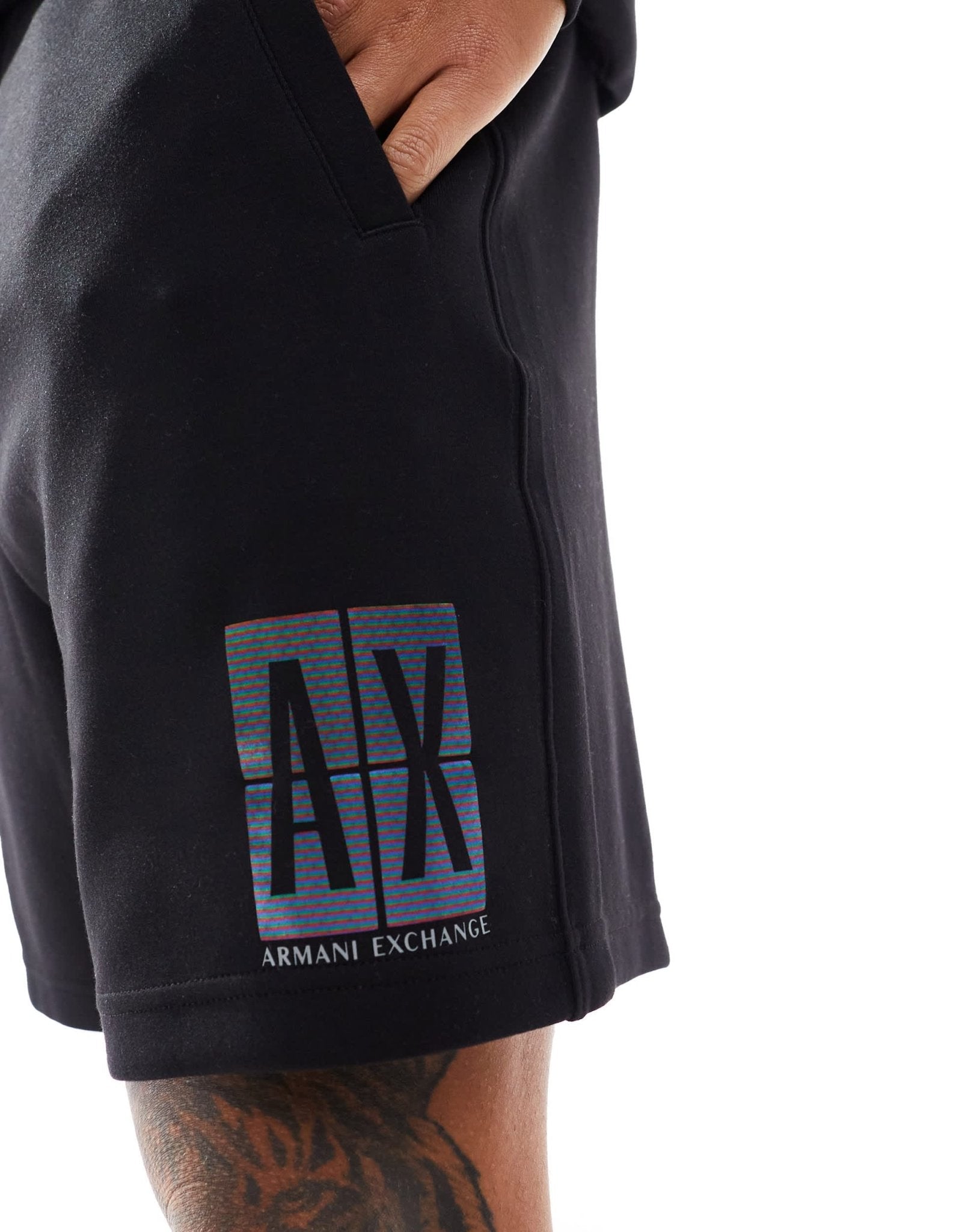 Armani Exchange side box logo sweat shorts in black co - ord - ASOS Sample Sale EU Store
