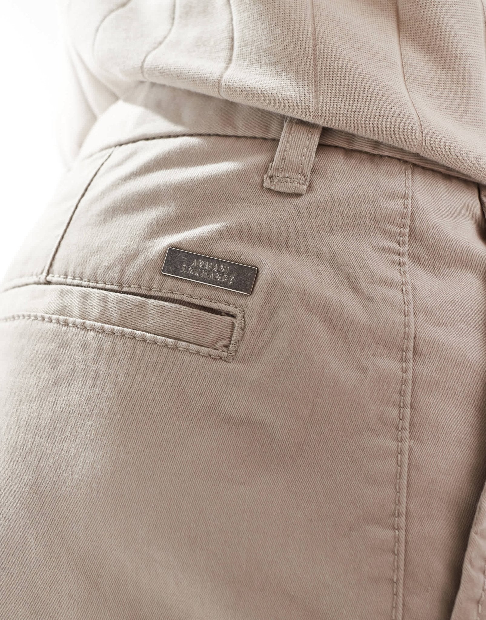 Armani Exchange soft tailored trouser in beige - ASOS Sample Sale EU Store