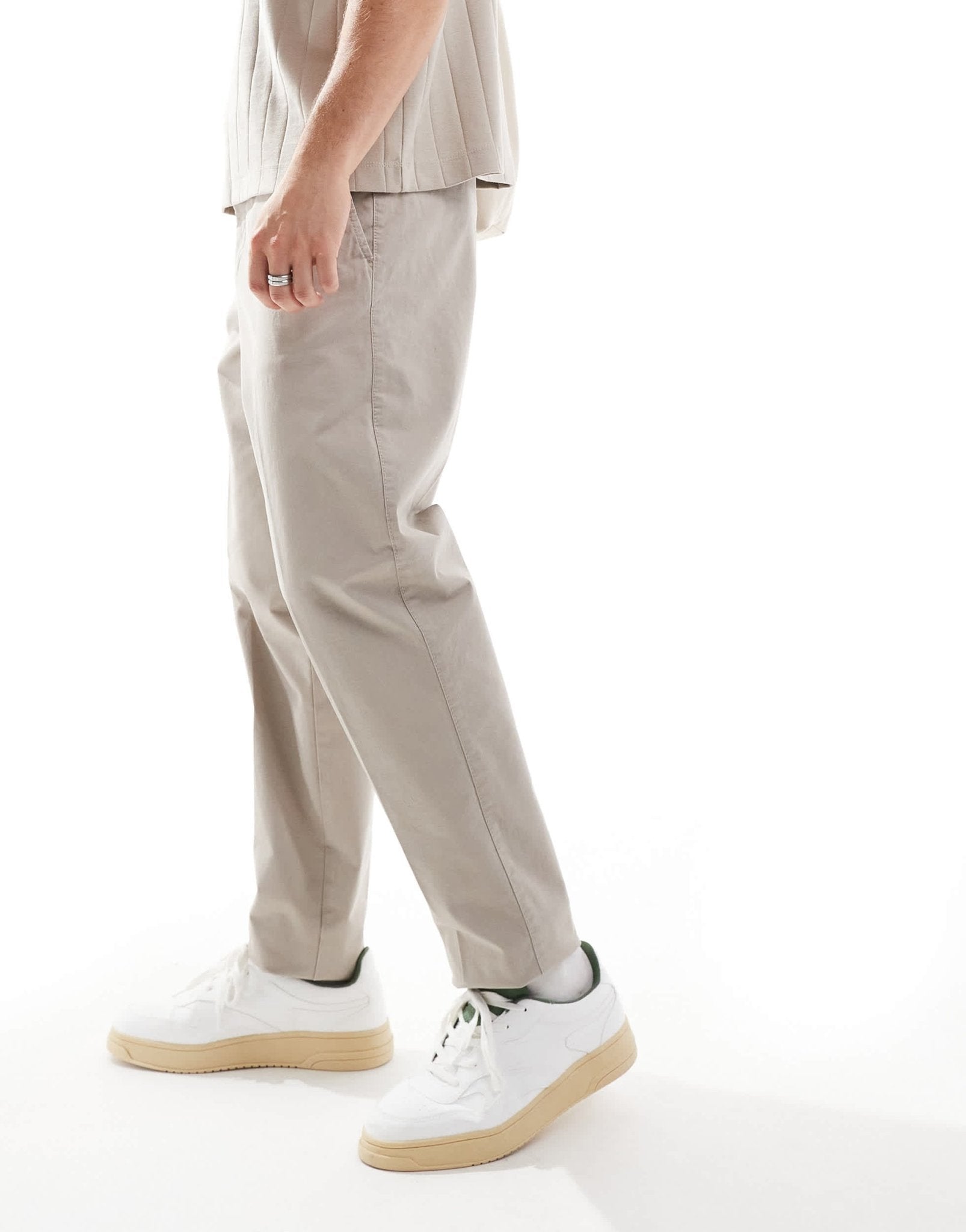 Armani Exchange soft tailored trouser in beige - ASOS Sample Sale EU Store