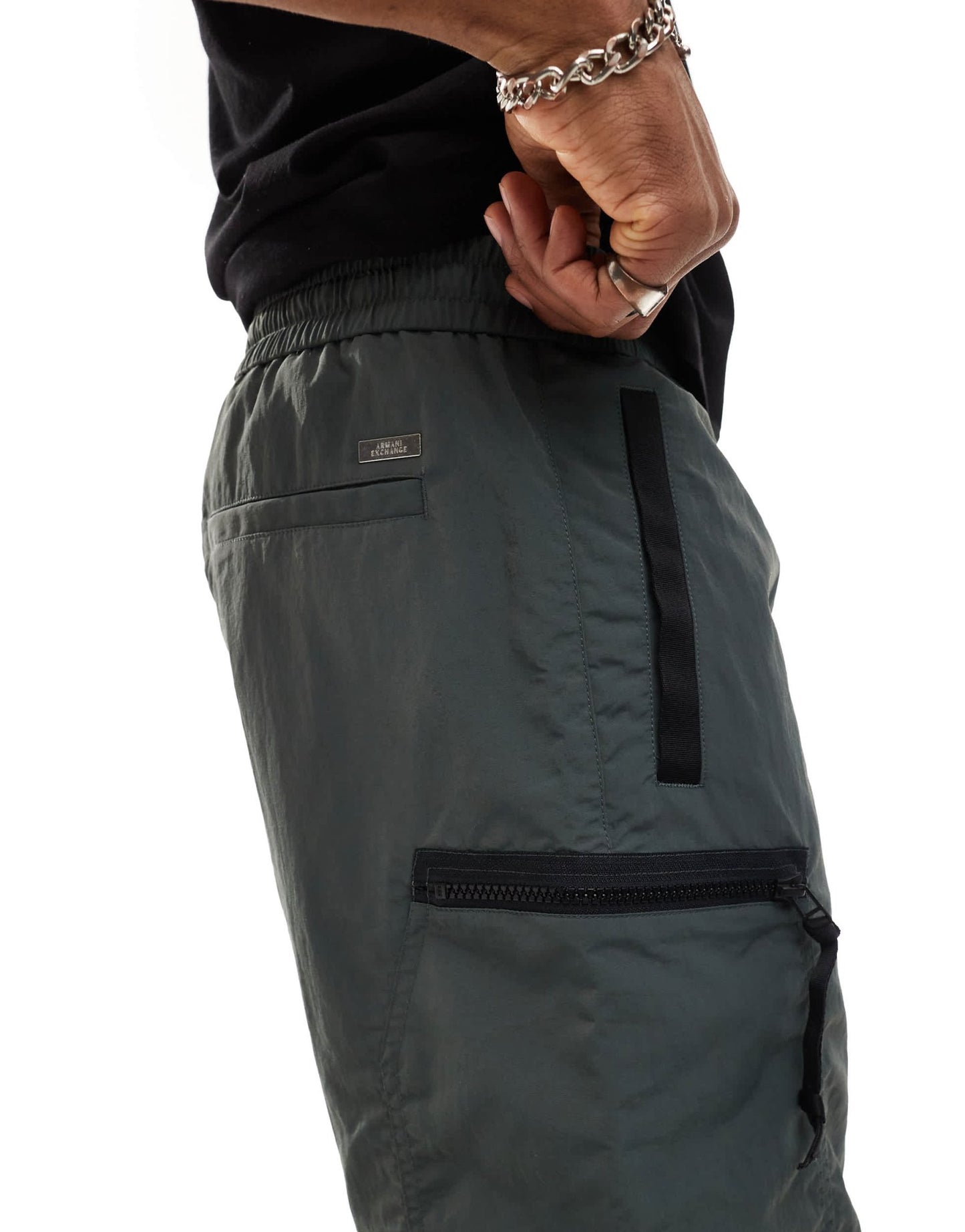 Armani Exchange tonal taping cargo shorts in charcoal CO - ORD - ASOS Sample Sale EU Store