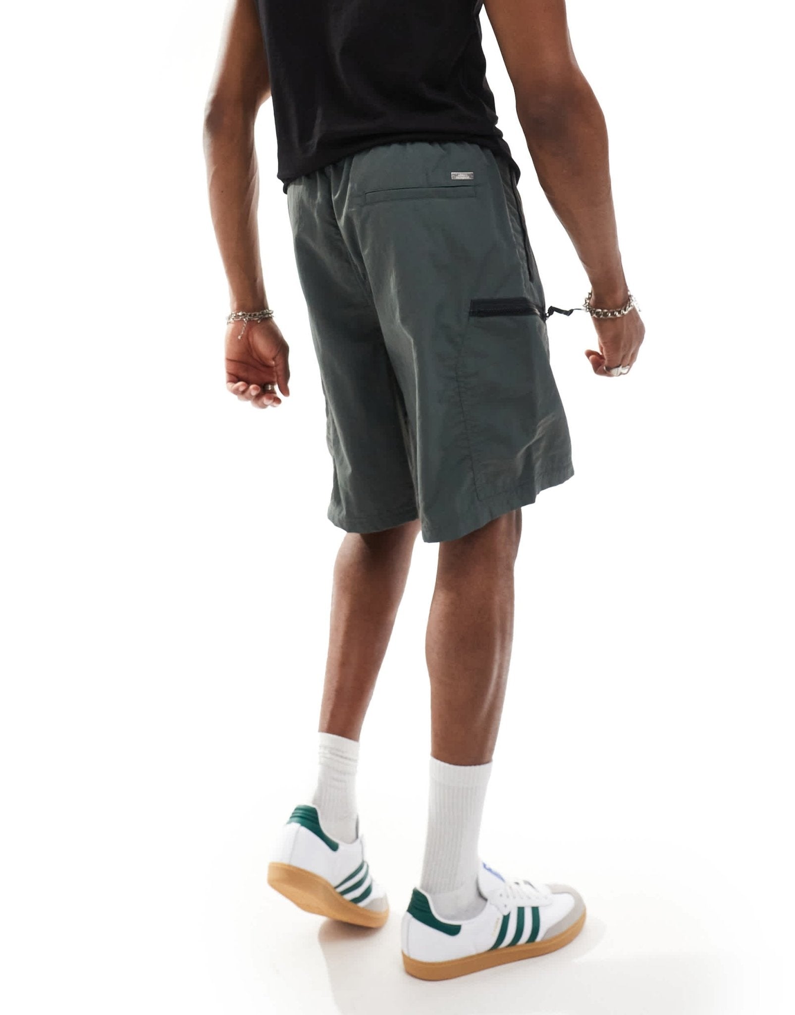 Armani Exchange tonal taping cargo shorts in charcoal CO - ORD - ASOS Sample Sale EU Store