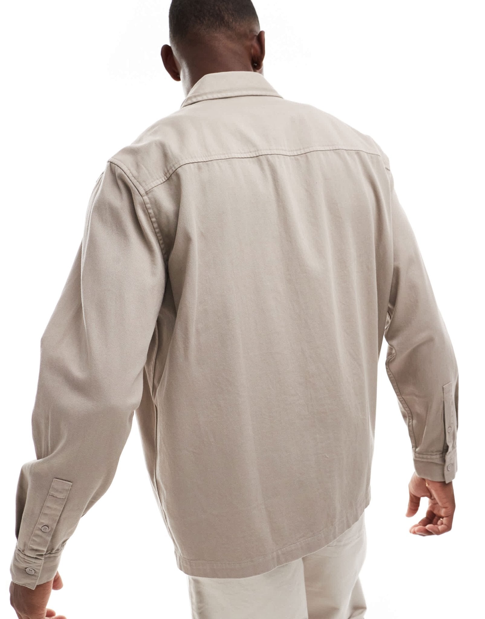 Armani Exchange twill overshirt in beige - ASOS Sample Sale EU Store