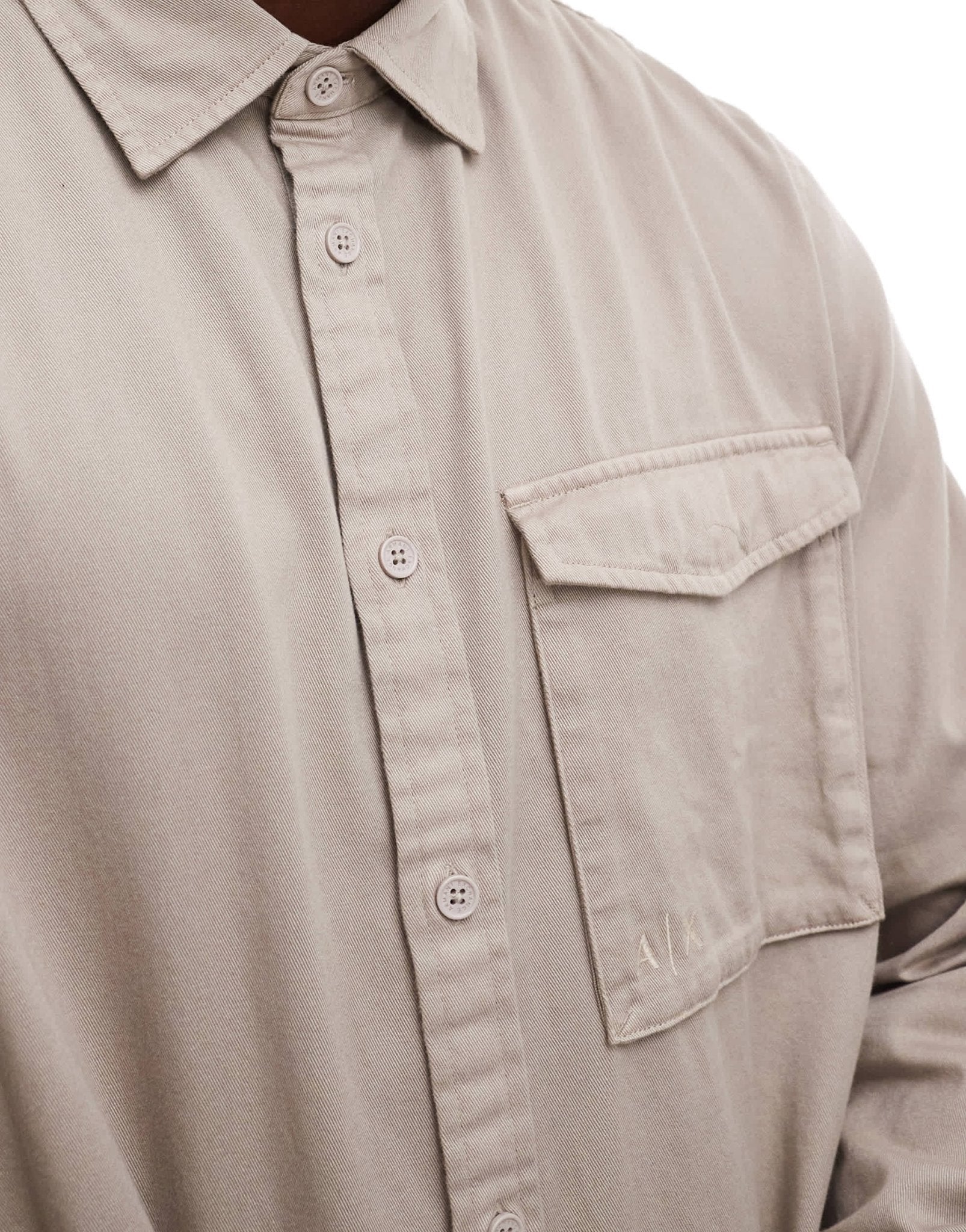 Armani Exchange twill overshirt in beige - ASOS Sample Sale EU Store