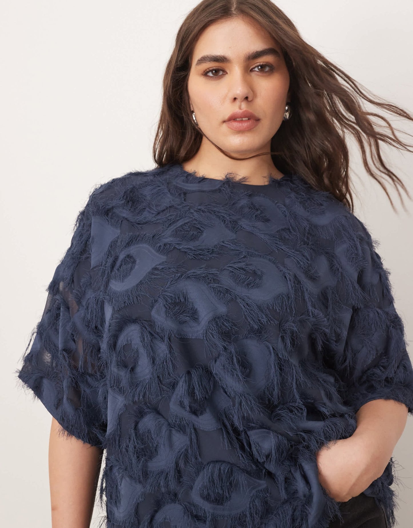 ARRANGE Curve woven textured oversized t-shirt in blue - ASOS Sample Sale EU Store