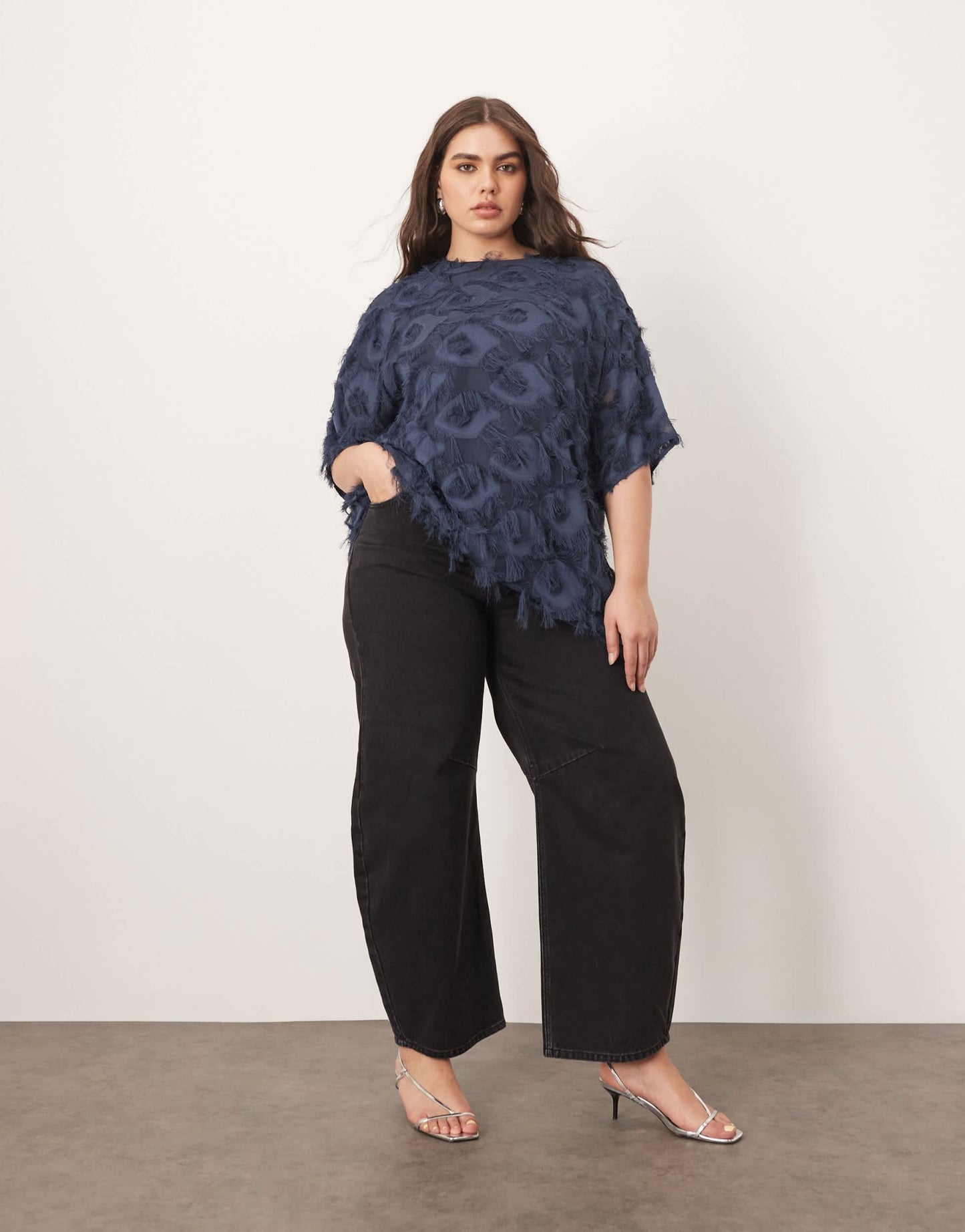 ARRANGE Curve woven textured oversized t-shirt in blue - ASOS Sample Sale EU Store