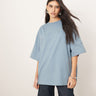 Camiseta oversize premium de peso pesado ARRANGE en azul lavado