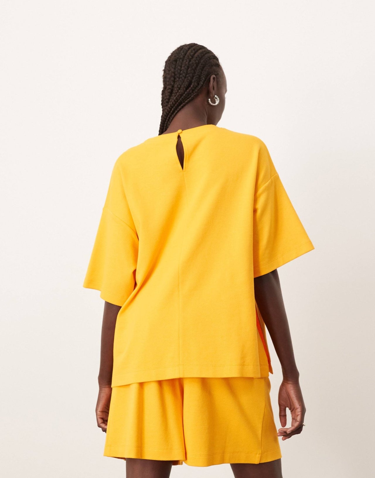 ARRANGE premium heavy weight textured jersey oversized t-shirt co - ord in mango - ASOS Sample Sale EU Store