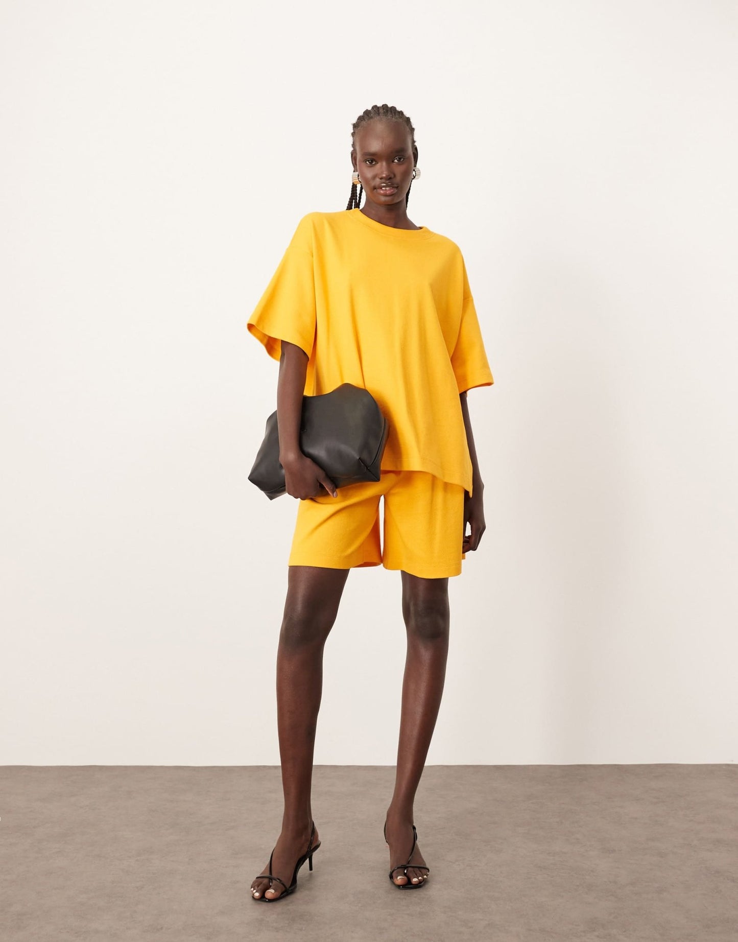ARRANGE premium heavy weight textured jersey oversized t-shirt co - ord in mango - ASOS Sample Sale EU Store