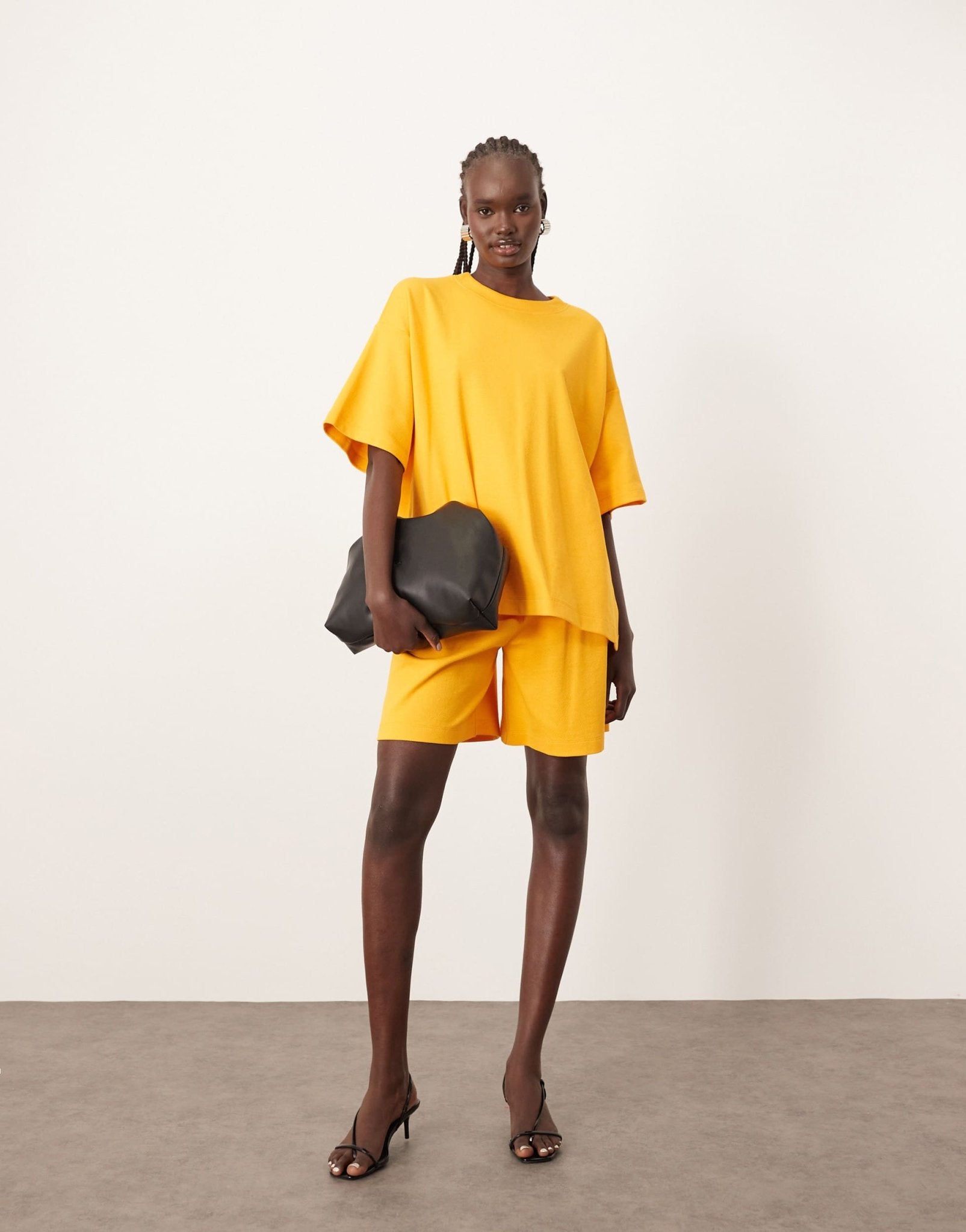 ARRANGE premium heavy weight textured jersey oversized t-shirt co - ord in mango - ASOS Sample Sale EU Store
