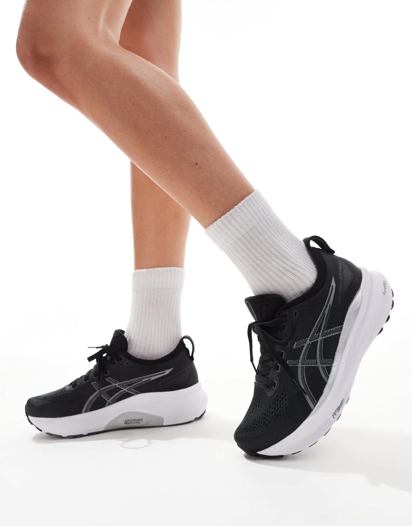 Asics Gel - Kayano 31 stability running trainers in black and silver - ASOS Sample Sale EU Store