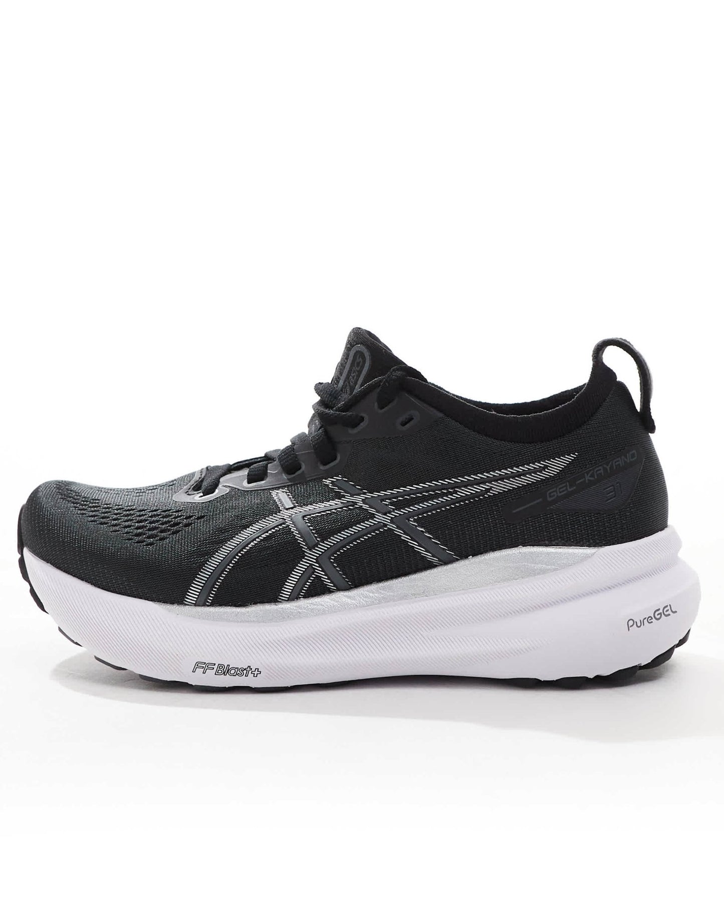 Asics Gel - Kayano 31 stability running trainers in black and silver - ASOS Sample Sale EU Store