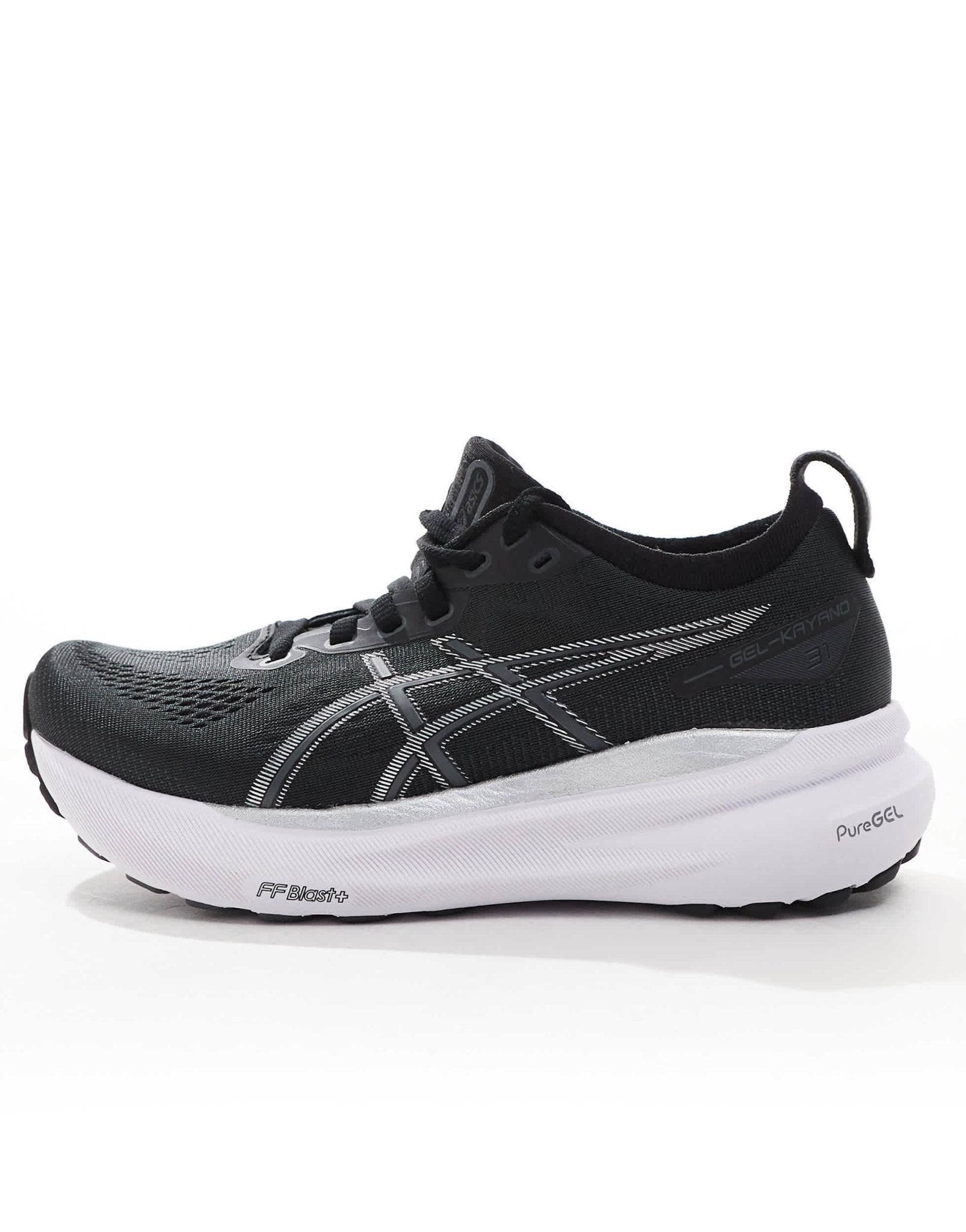 Asics Gel - Kayano 31 stability running trainers in black and silver - ASOS Sample Sale EU Store