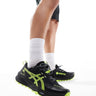Asics Gel-Trabuco 12 GTX waterproof trail running trainers in black and neon yellow