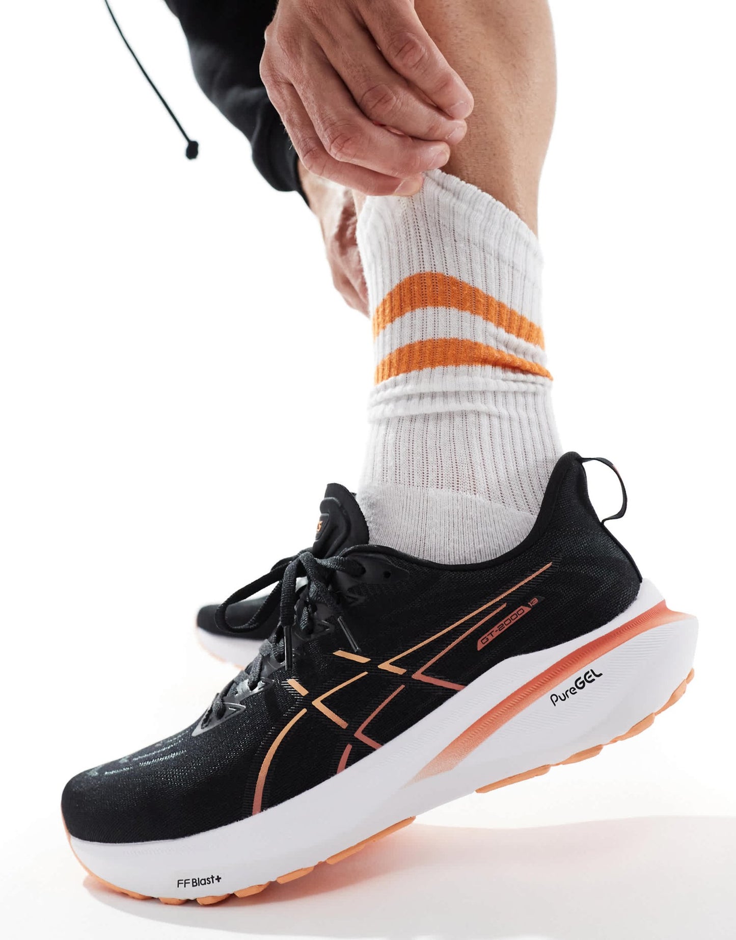 Asics Gt - 2000 13 stability running trainers in black and orange - ASOS Sample Sale EU Store