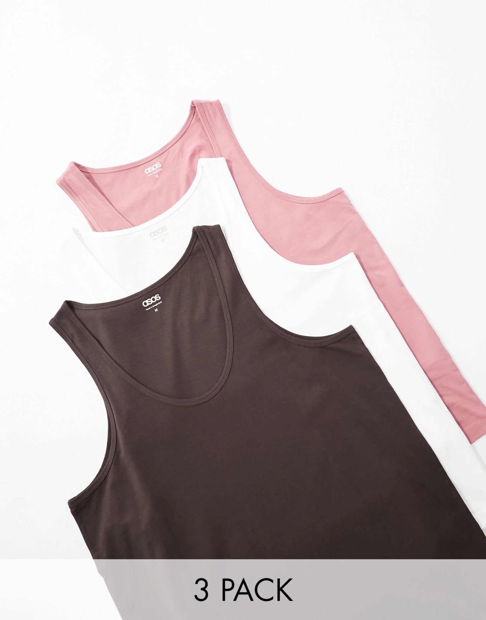 ASOS DESIGN 3 pack vests in multiple colours - ASOS Sample Sale EU Store