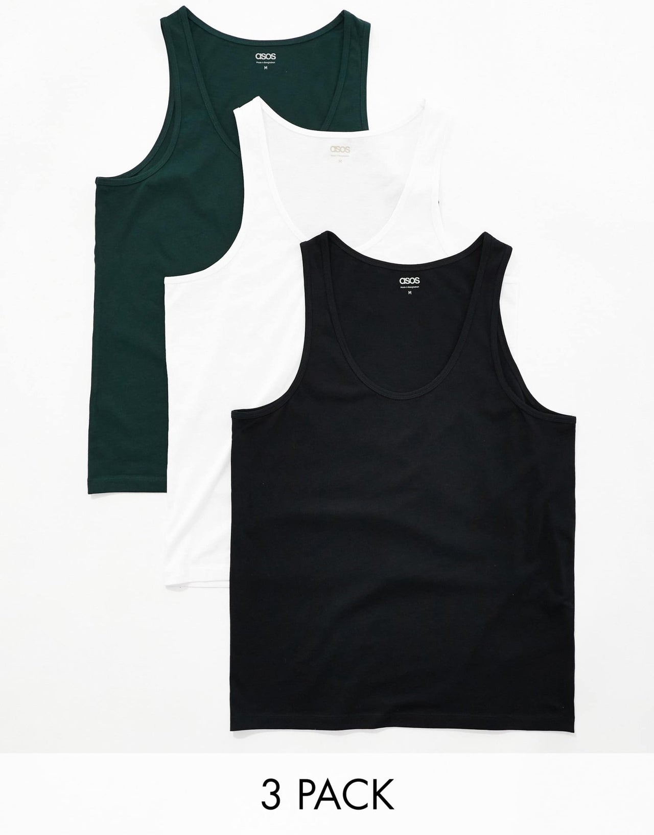 ASOS DESIGN 3 pack vests in multiple colours - ASOS Sample Sale EU Store