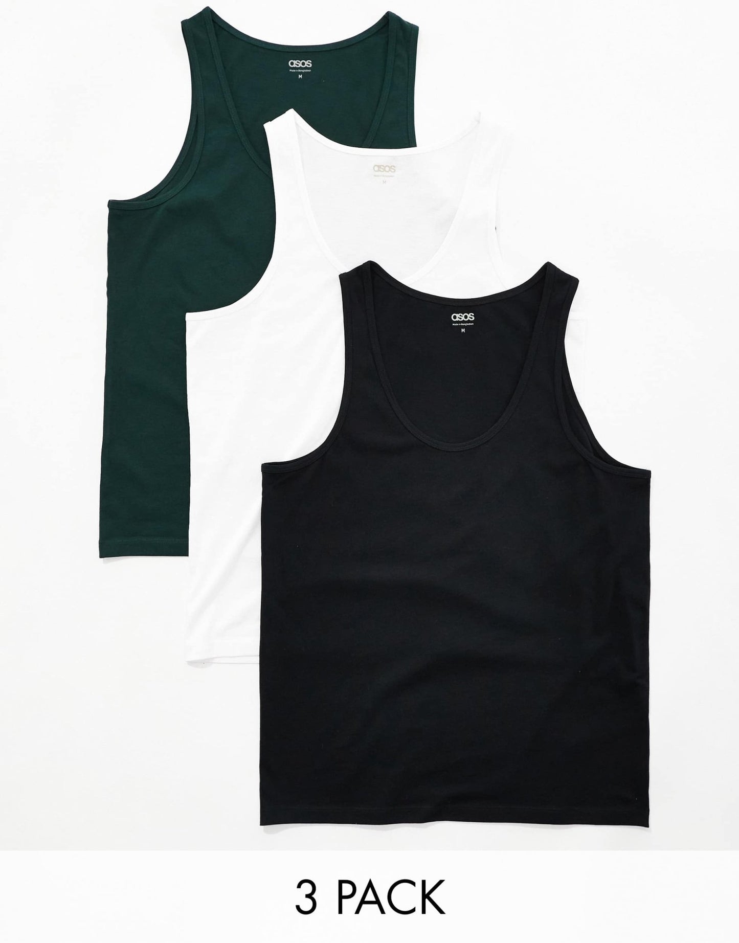 ASOS DESIGN 3 pack vests in multiple colours - ASOS Sample Sale EU Store