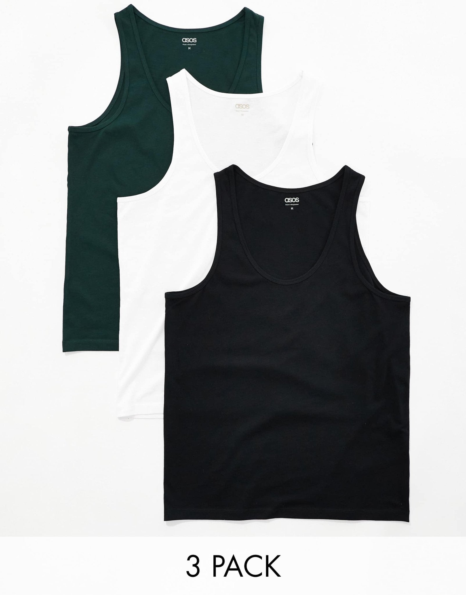 ASOS DESIGN 3 pack vests in multiple colours - ASOS Sample Sale EU Store